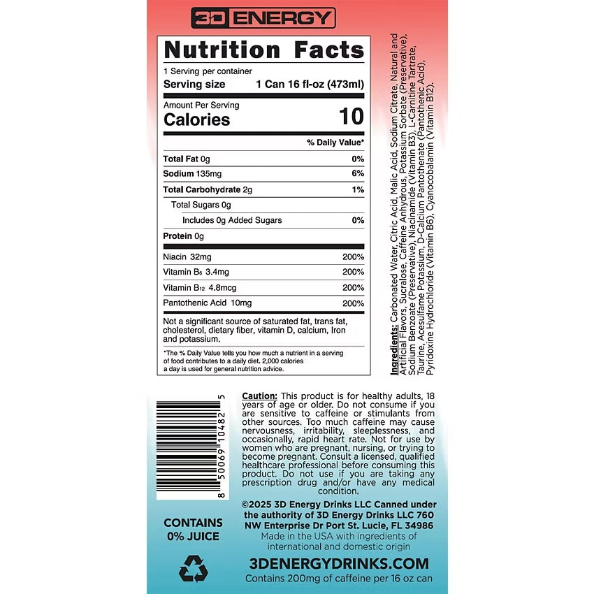 3D Energy Drink-N101 Nutrition