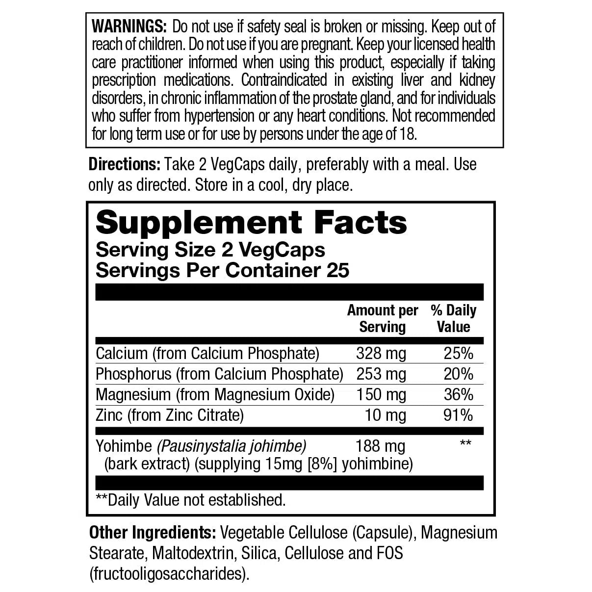 Action Labs For Men Spark Ignition Yohimbe PowerMax 2000-N101 Nutrition