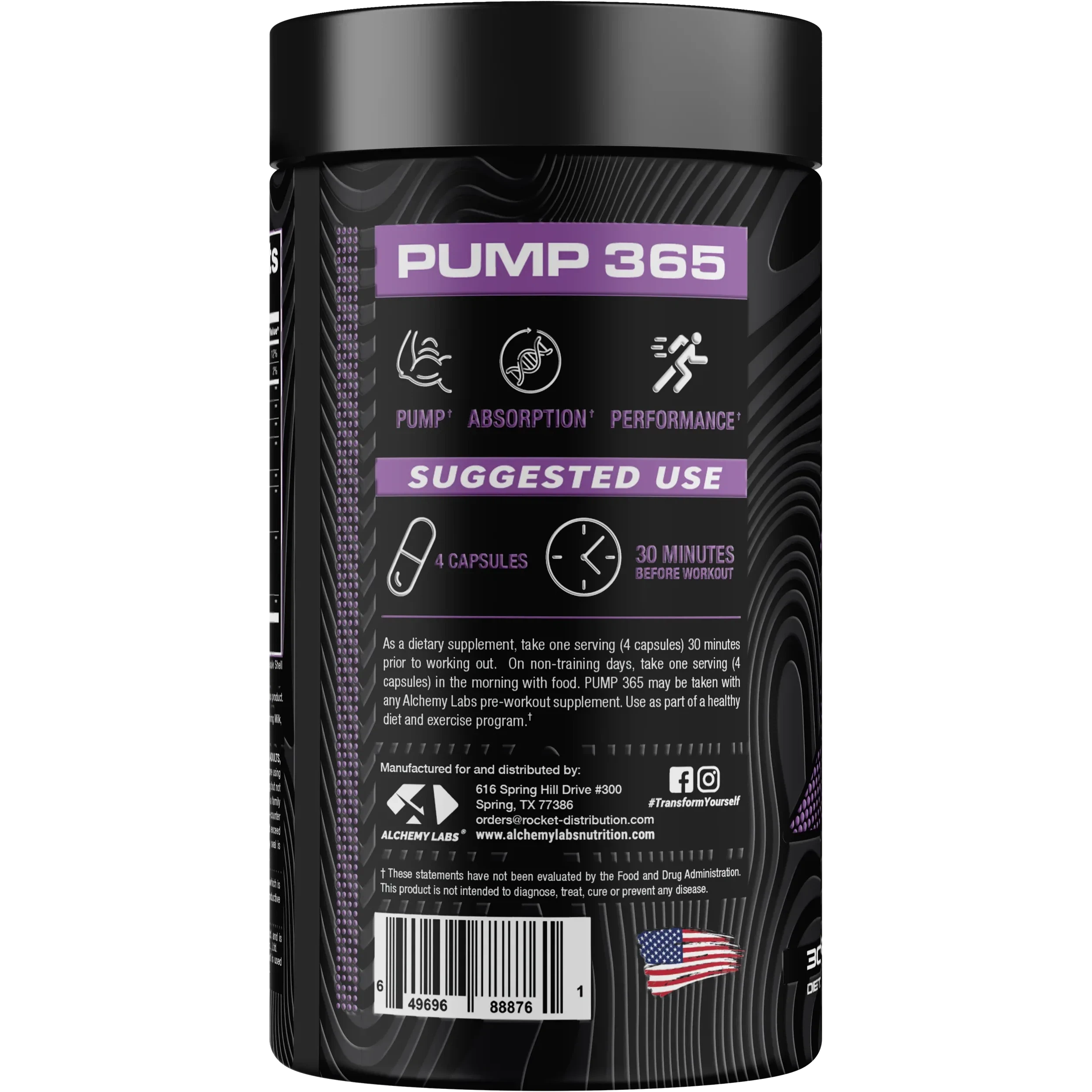 Alchemy Labs PUMP 365-N101 Nutrition