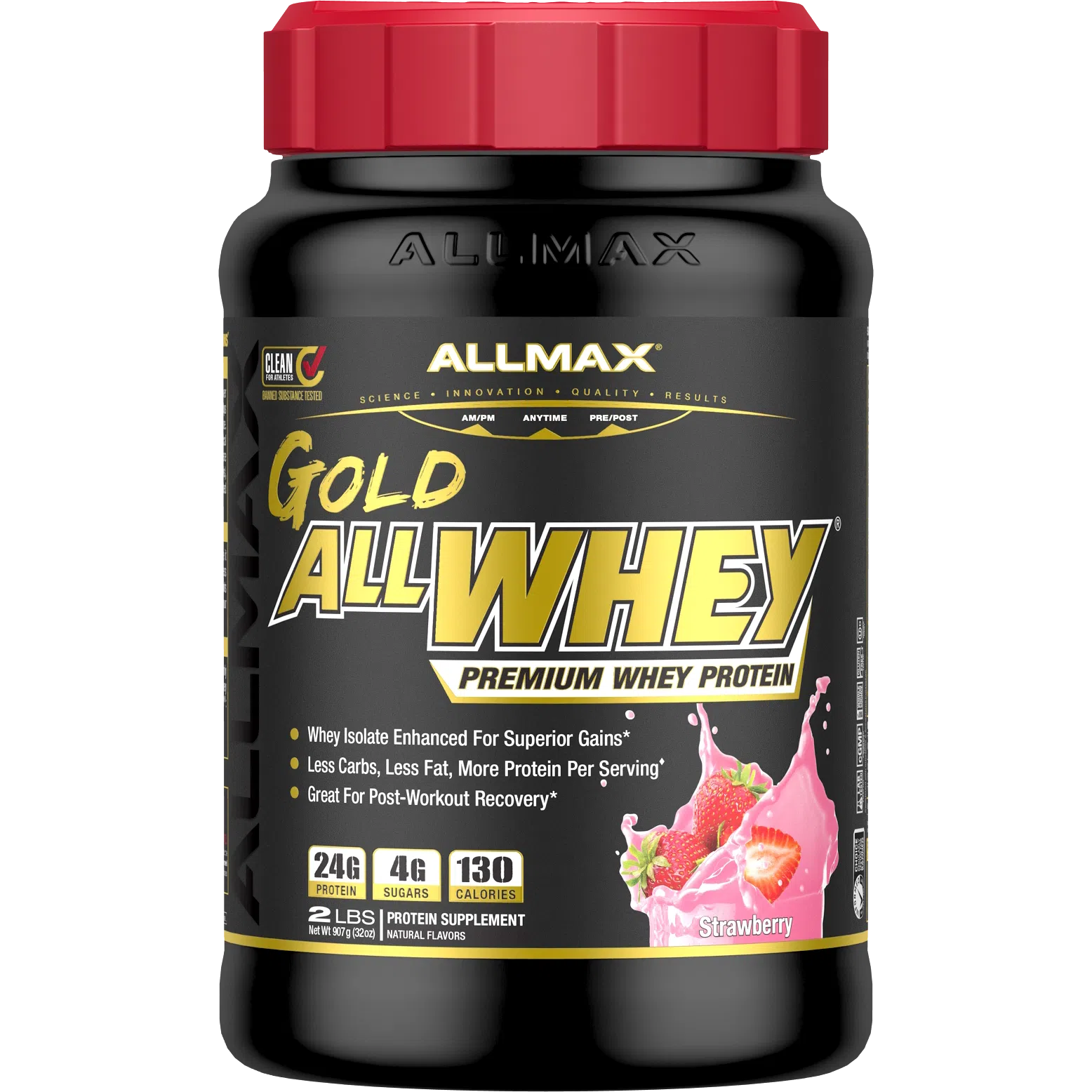 ALLMAX Gold AllWhey Premium Whey Protein-2 lbs (907 g)-Strawberry-N101 Nutrition