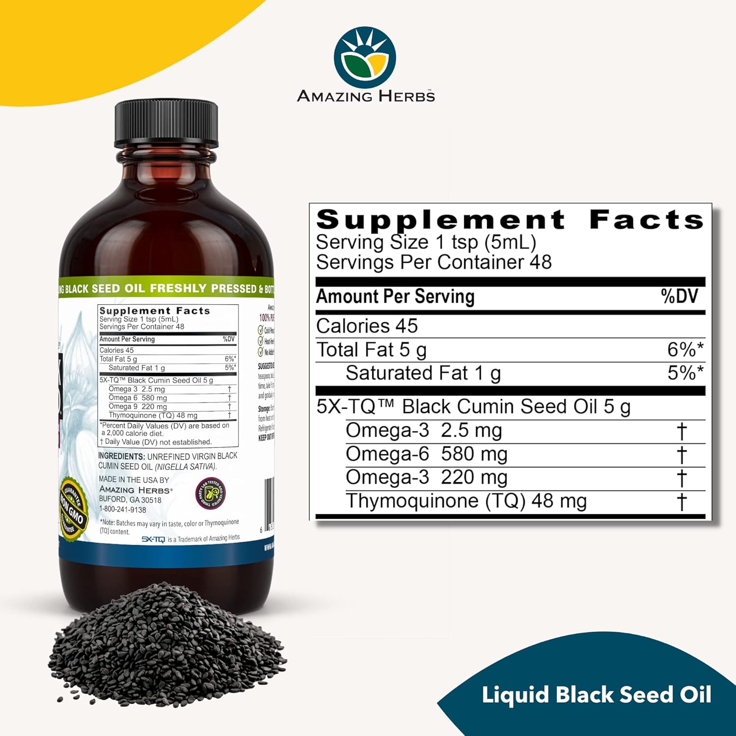 Amazing Herbs Premium Black Seed Oil-N101 Nutrition