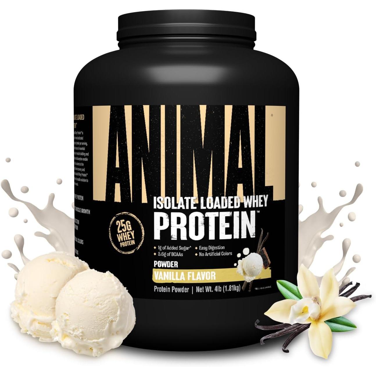 Animal Isolate Loaded Whey Protein-4 lbs-Vanilla-N101 Nutrition