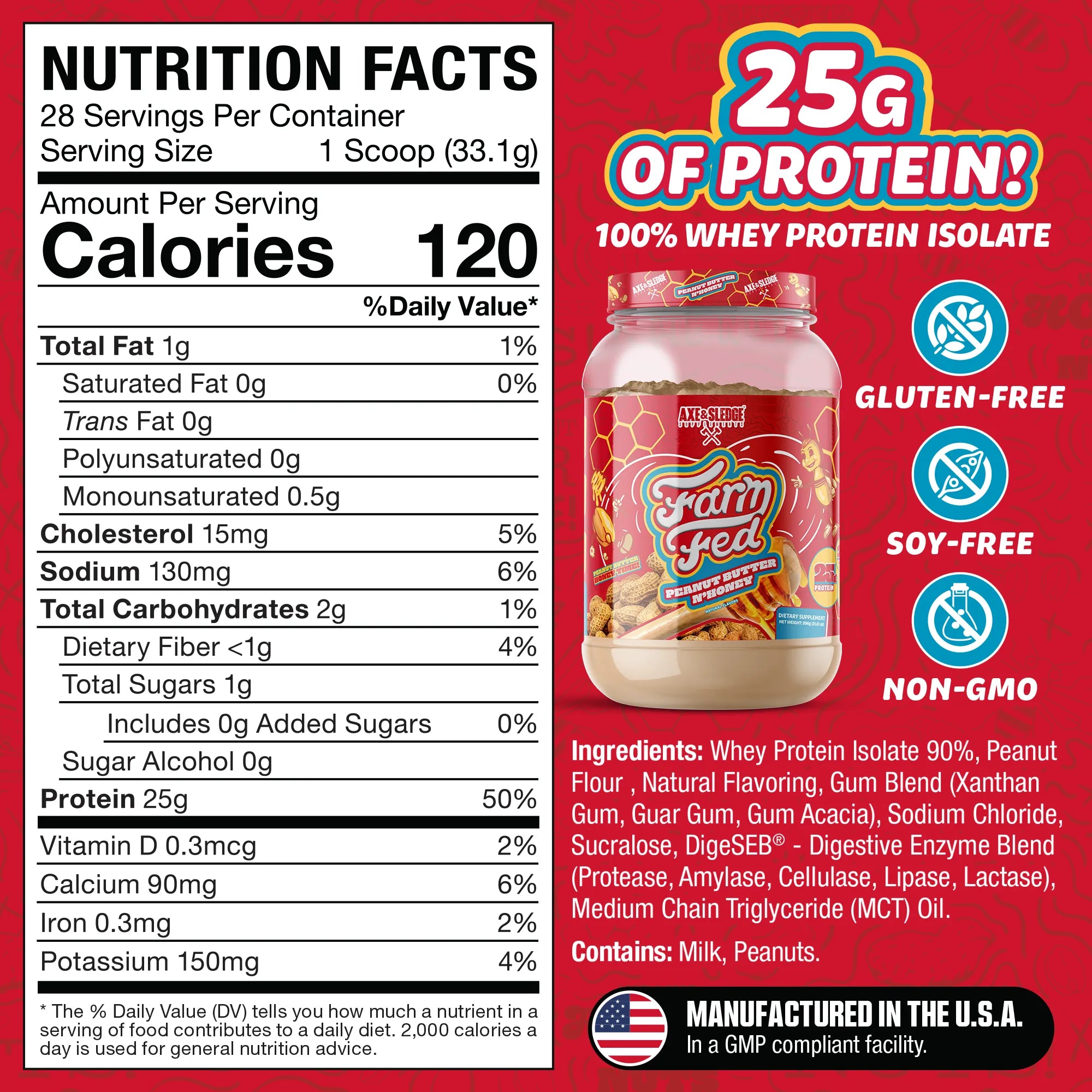 Axe & Sledge FARM FED 100% Whey Protein Isolate-N101 Nutrition