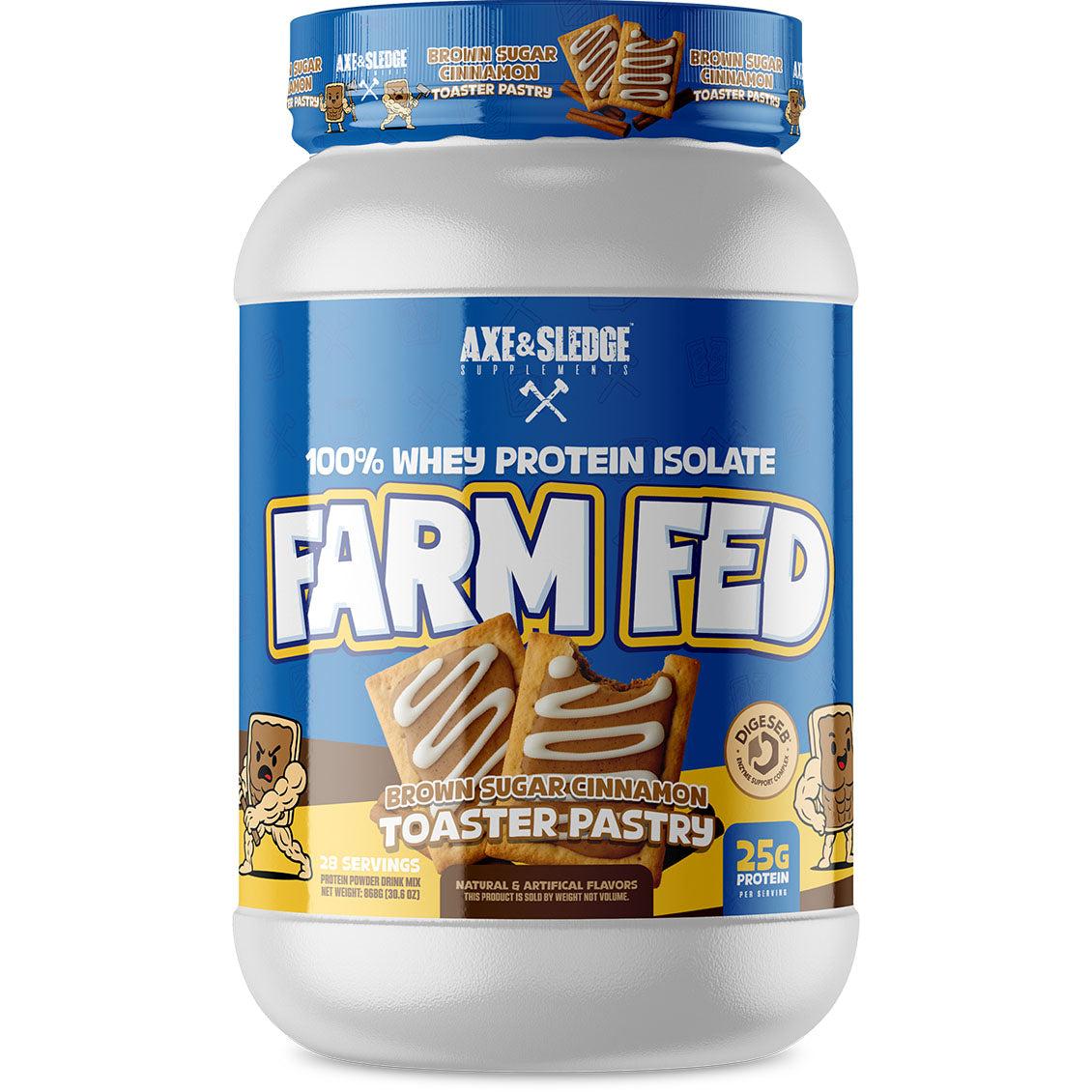 Axe & Sledge FARM FED 100% Whey Protein Isolate-28 servings-Brown Sugar Cinnamon Toaster Pastry-N101 Nutrition
