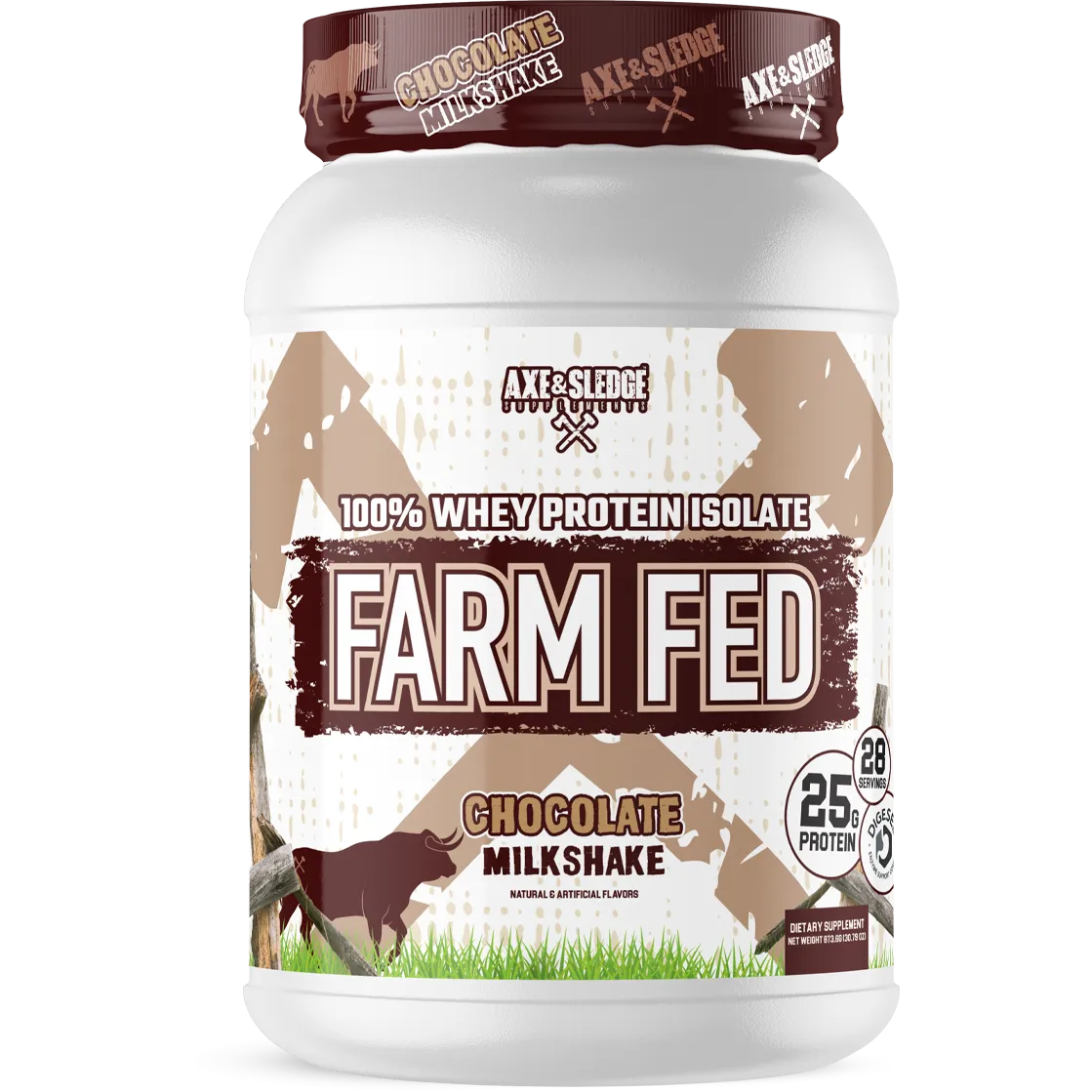 Axe & Sledge FARM FED 100% Whey Protein Isolate-28 servings-Chocolate Milkshake-N101 Nutrition