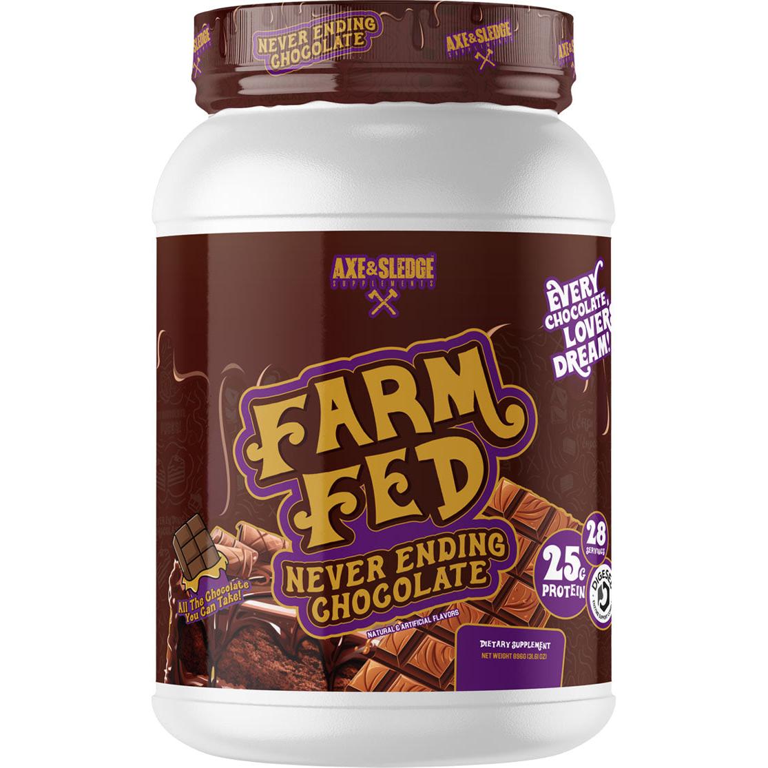 Axe & Sledge FARM FED 100% Whey Protein Isolate-28 servings-Never Ending Chocolate-N101 Nutrition