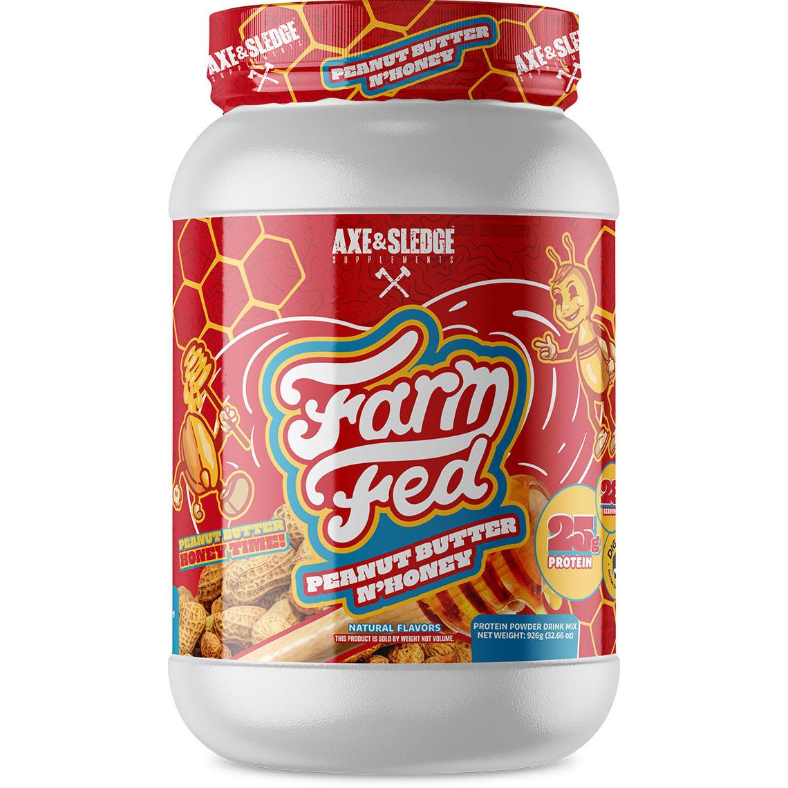 Axe & Sledge FARM FED 100% Whey Protein Isolate-28 servings-Peanut Butter N' Honey-N101 Nutrition