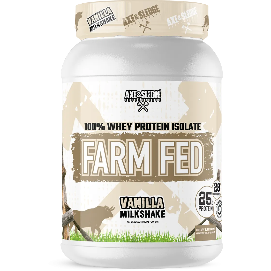 Axe & Sledge FARM FED 100% Whey Protein Isolate-28 servings-Vanilla Milkshake-N101 Nutrition