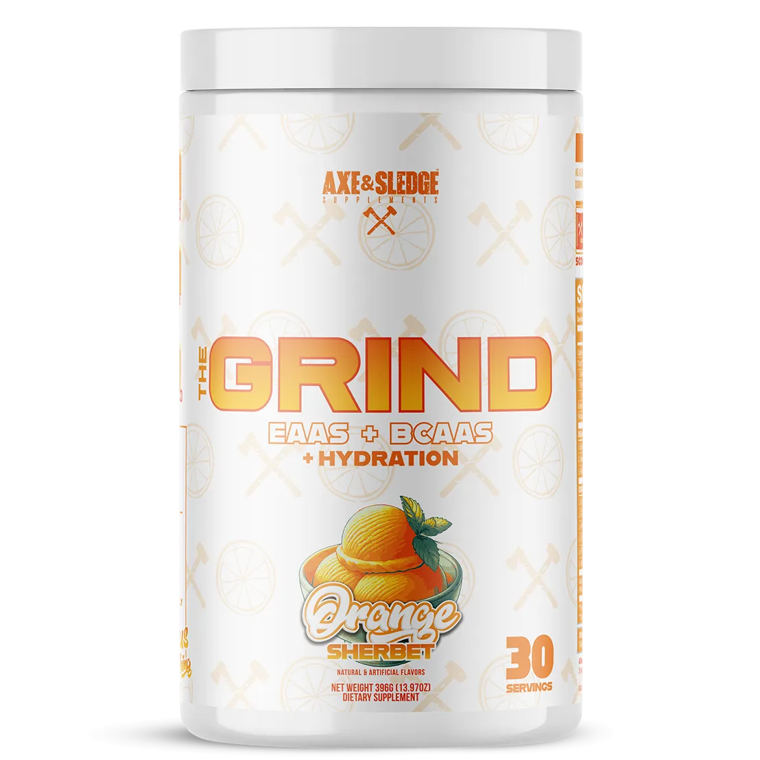Axe & Sledge The Grind-30 servings-Orange Sherbet-N101 Nutrition