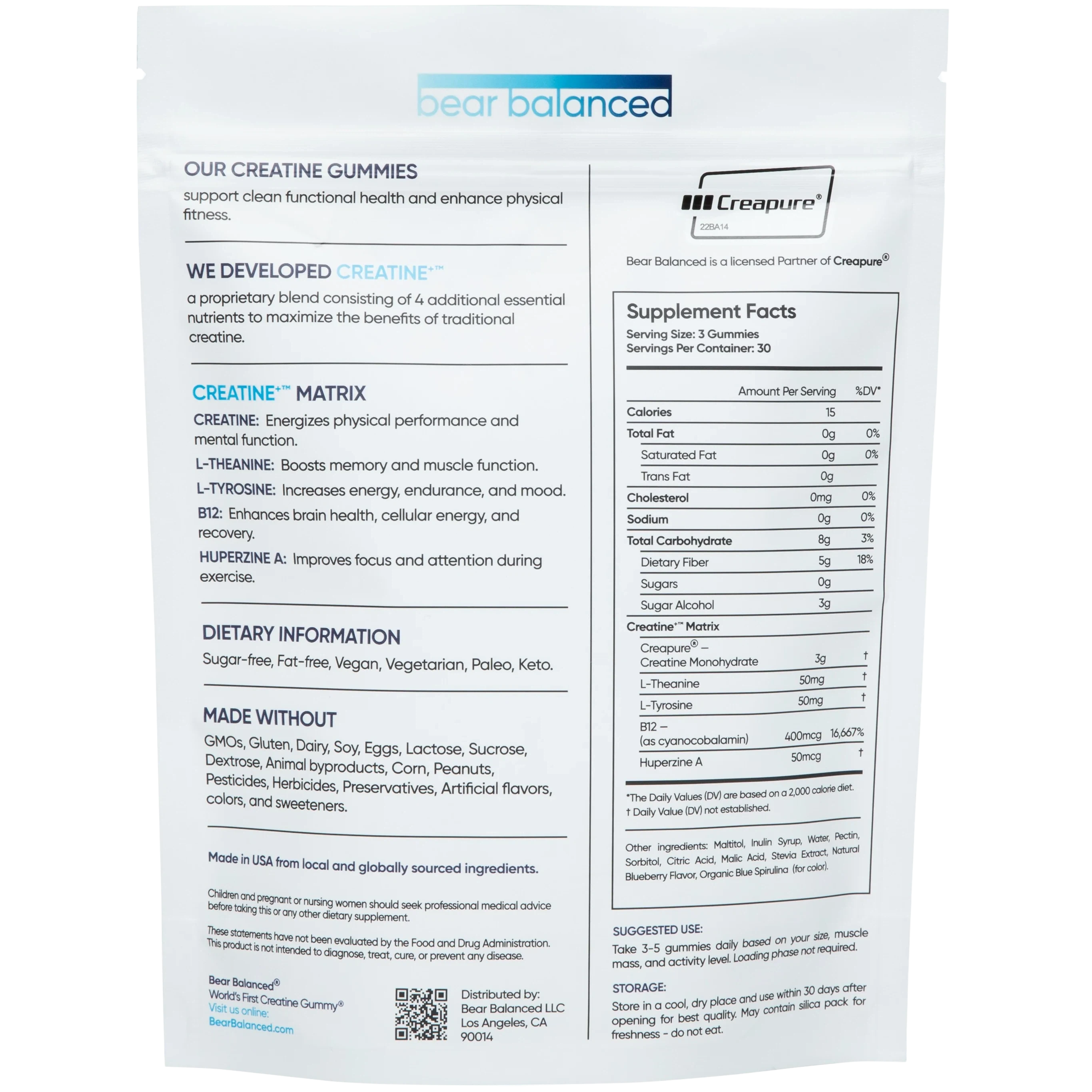 Bear Balanced Creatine Gummies-N101 Nutrition