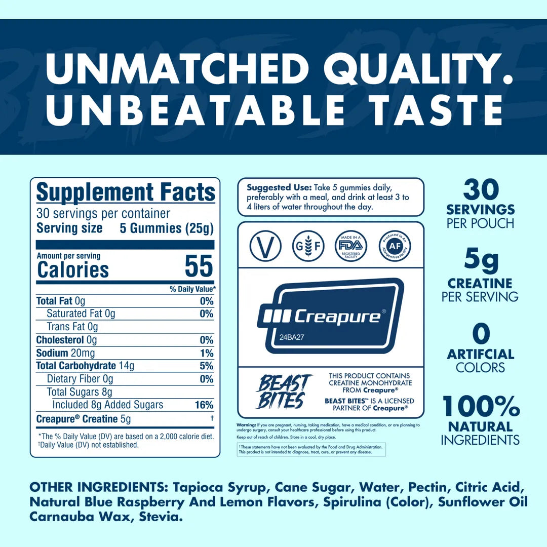 Beast Bites Creatine Infused Gummies-N101 Nutrition