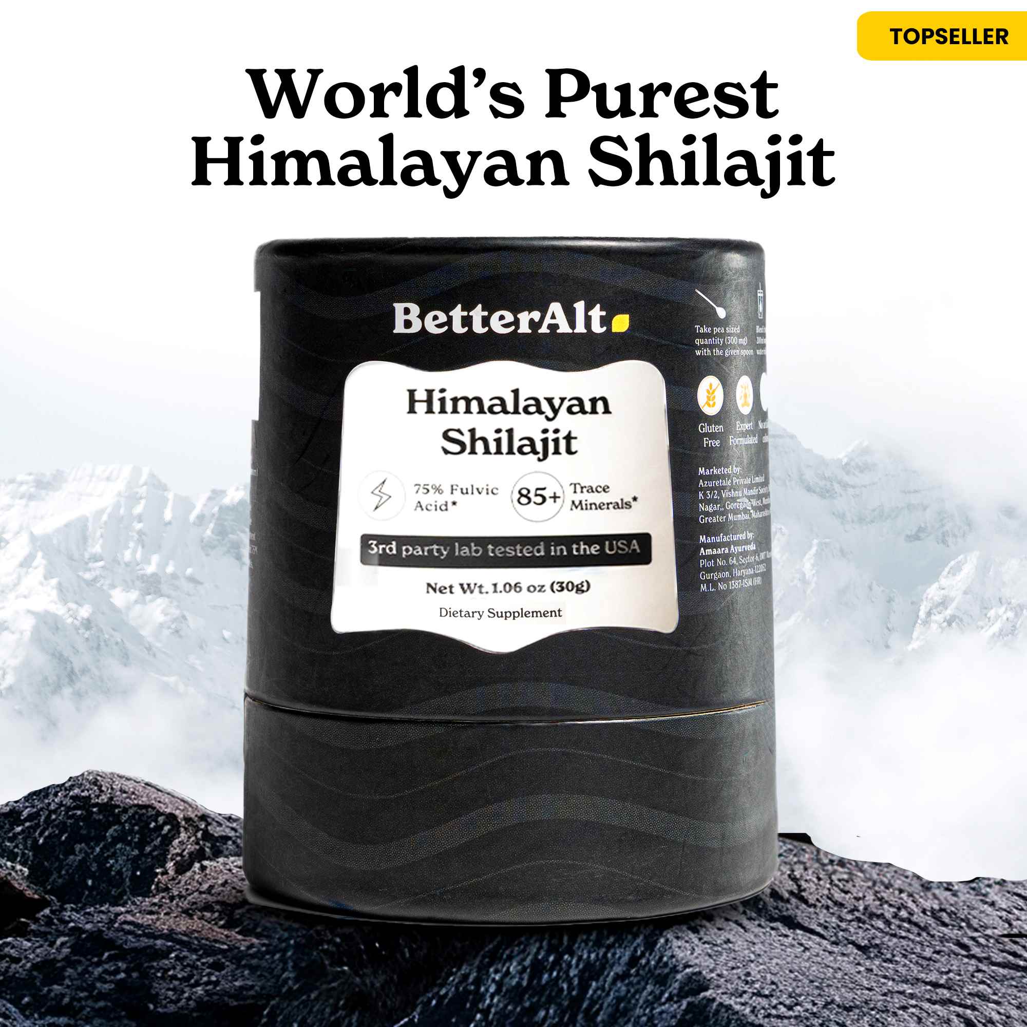 BetterAlt Pure Himalayan Shilajit Resin-N101 Nutrition