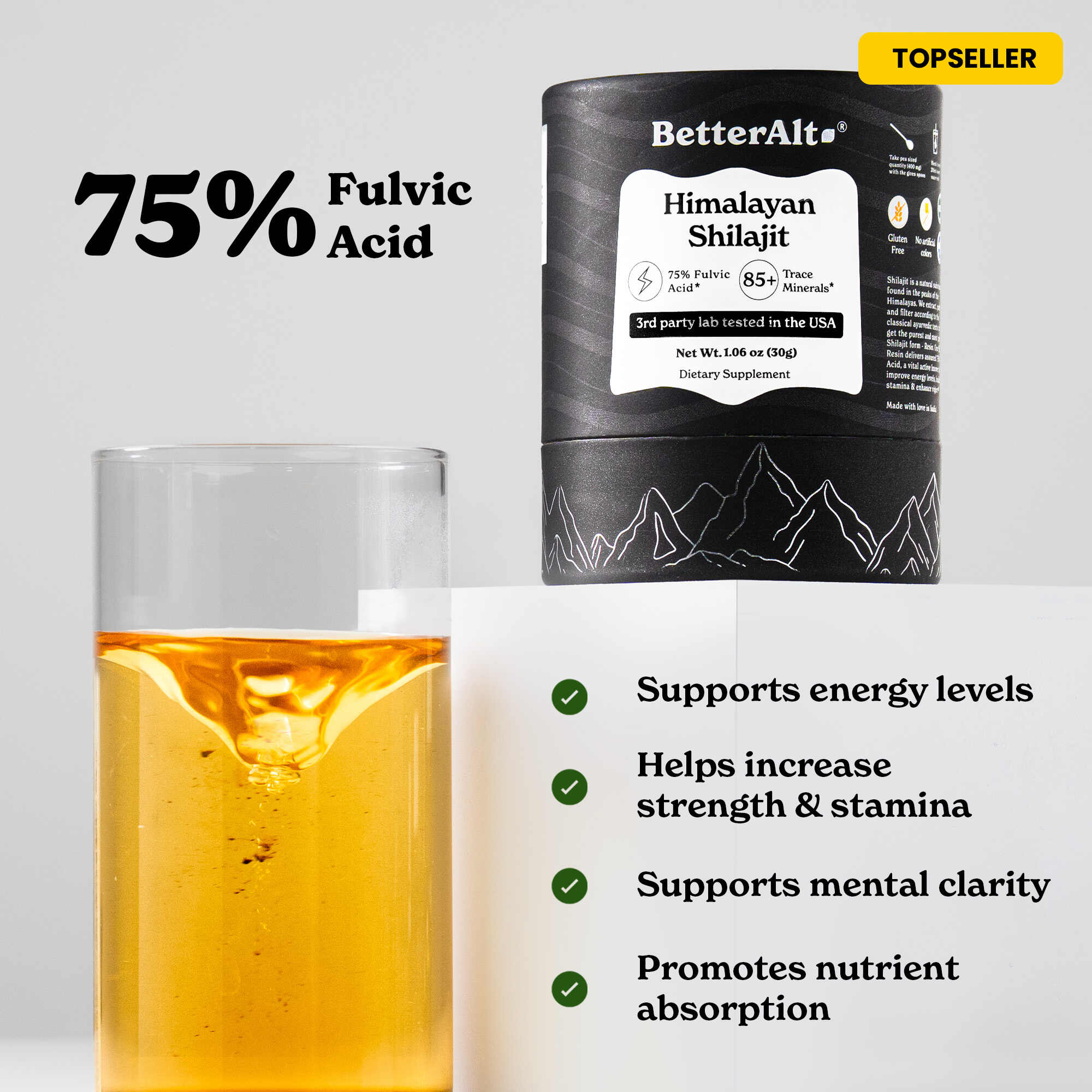 BetterAlt Pure Himalayan Shilajit Resin-N101 Nutrition