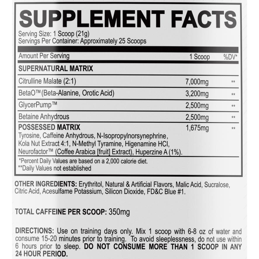 Black Magic BZRK-N101 Nutrition