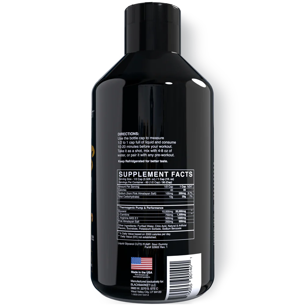BlackMarket CUTS PUMP Thermogenic Liquid Glycerol-N101 Nutrition