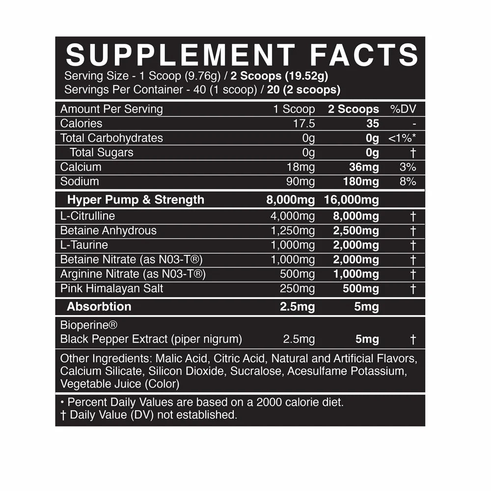 BlackMarket PUMP Pre-Workout-N101 Nutrition
