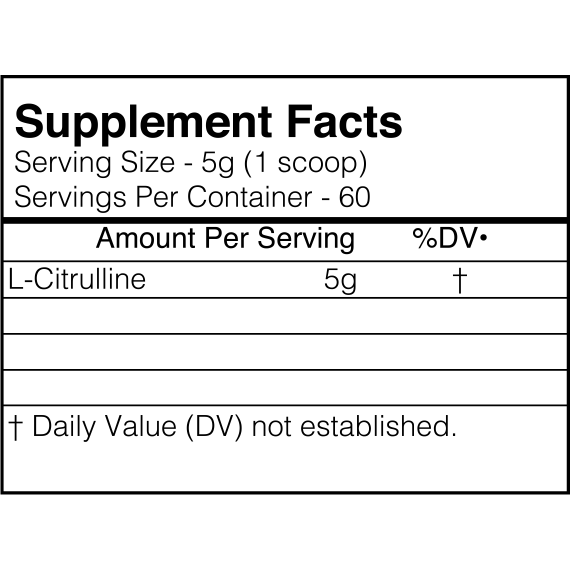 BlackMarket RAW L-Citrulline-N101 Nutrition