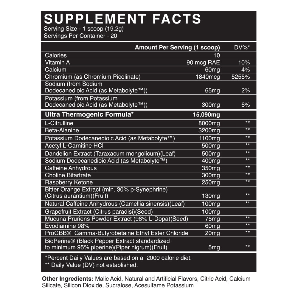 BlackMarket SCORCH Ultra-Thermogenic Pre-Workout-N101 Nutrition