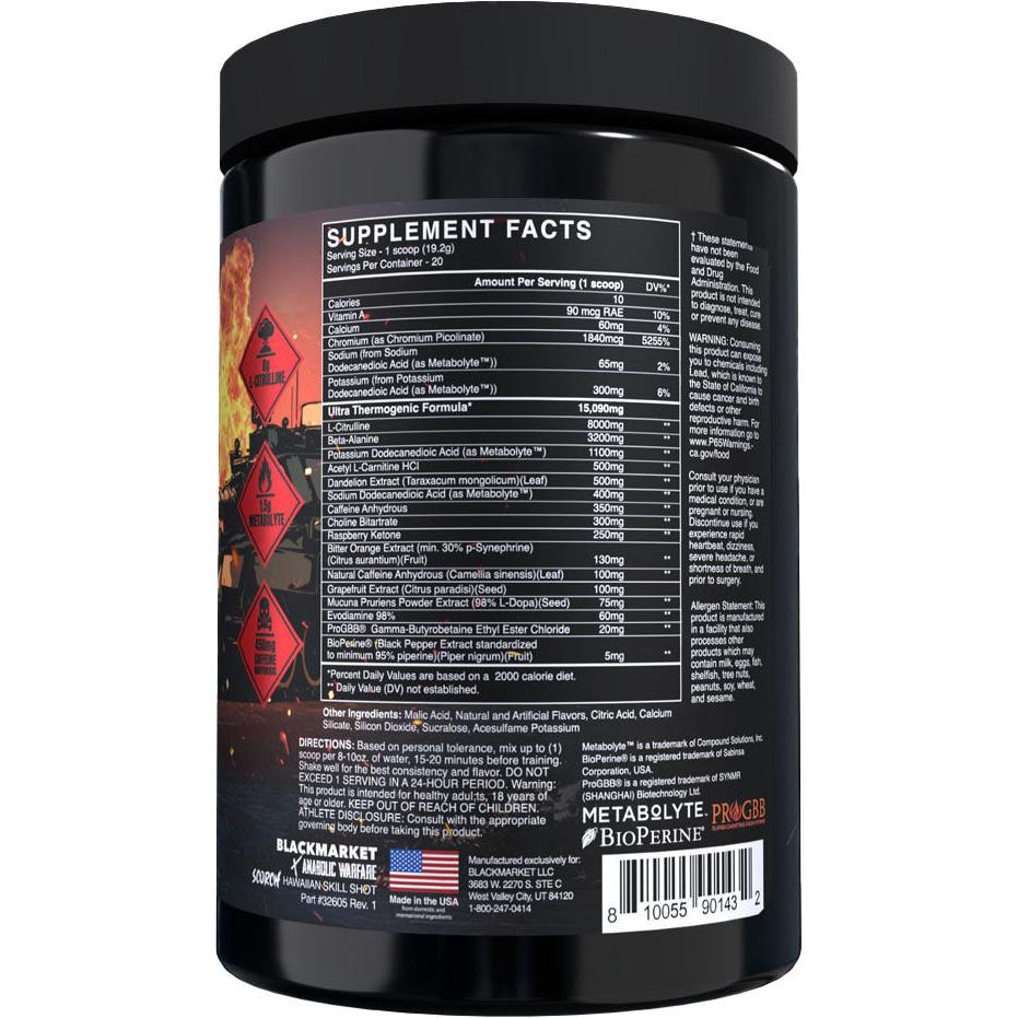 BlackMarket SCORCH Ultra-Thermogenic Pre-Workout-N101 Nutrition