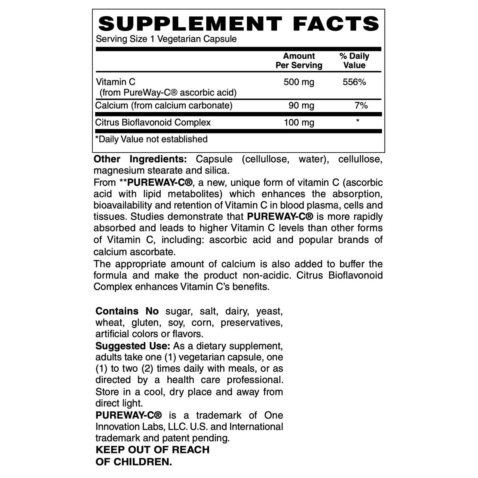 Blue Ridge PureWay-C 500 mg-N101 Nutrition