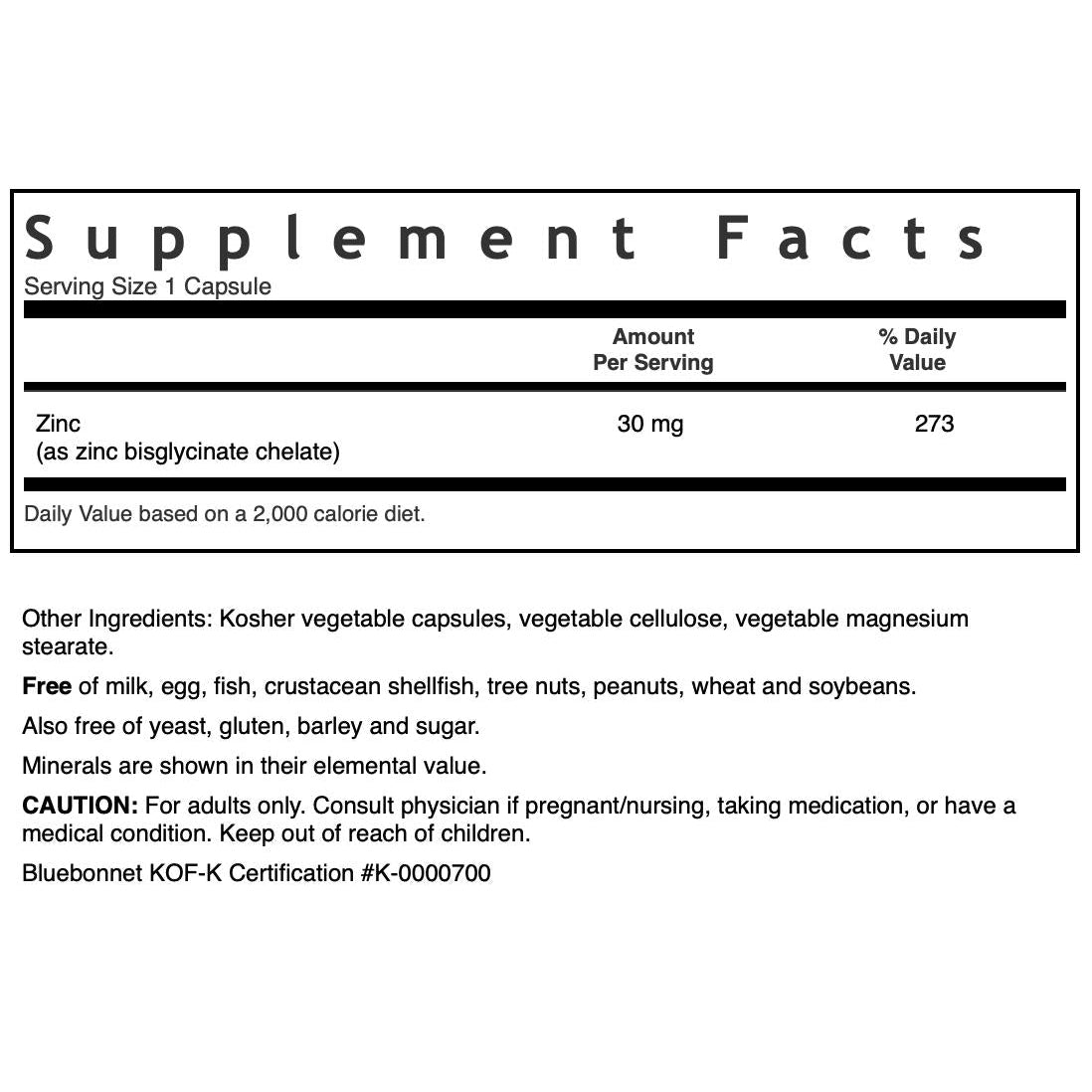 Bluebonnet Chelated Zinc-N101 Nutrition
