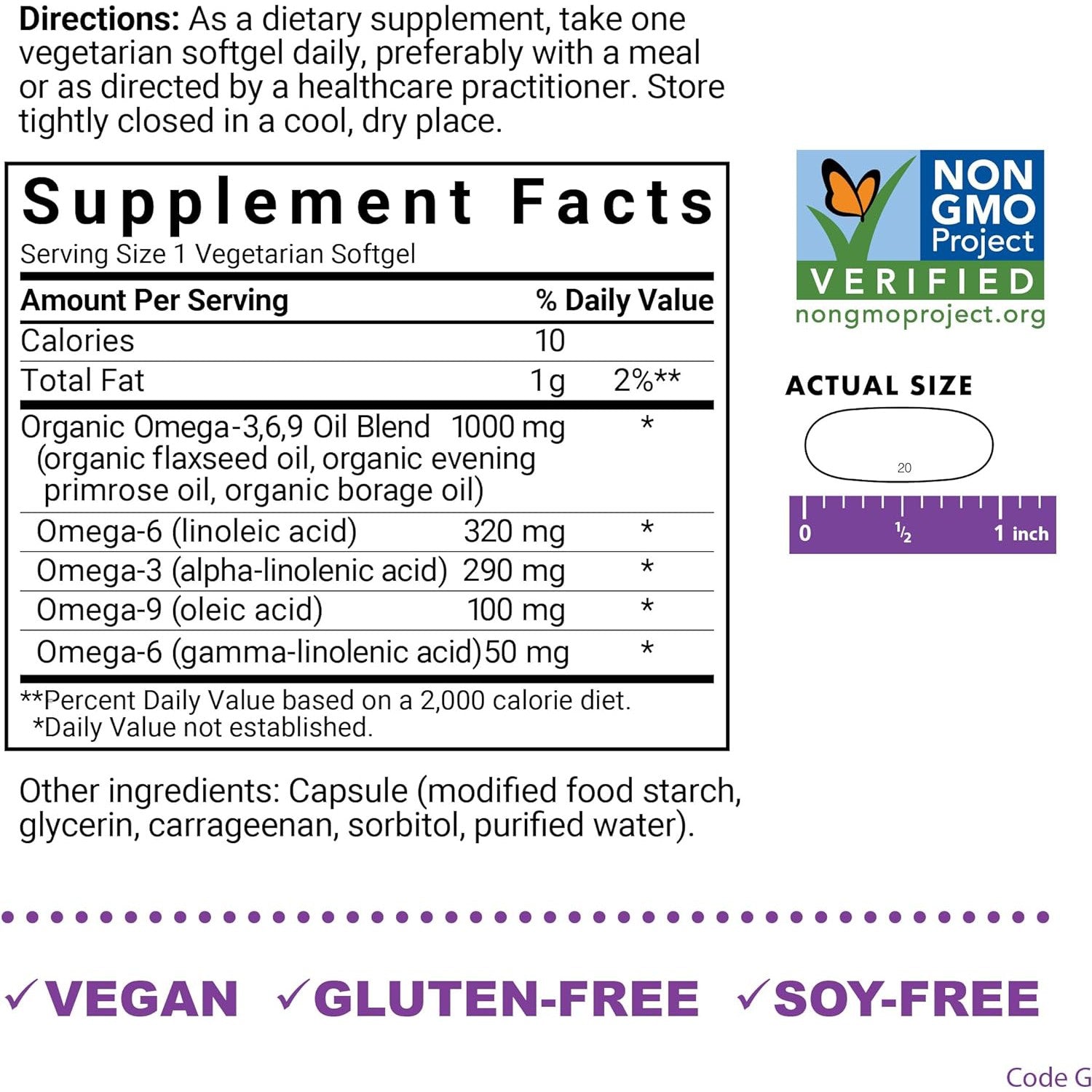 Bluebonnet Plant-Based Omega-3-6-9-N101 Nutrition