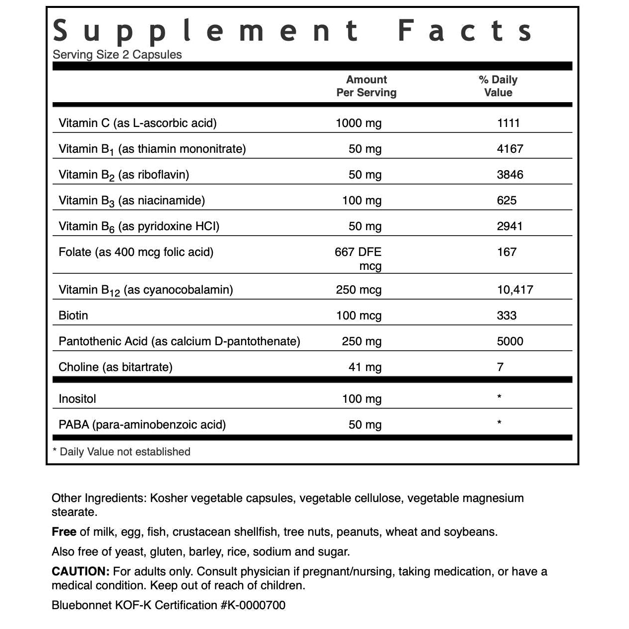 Bluebonnet Stress B-Complex-N101 Nutrition