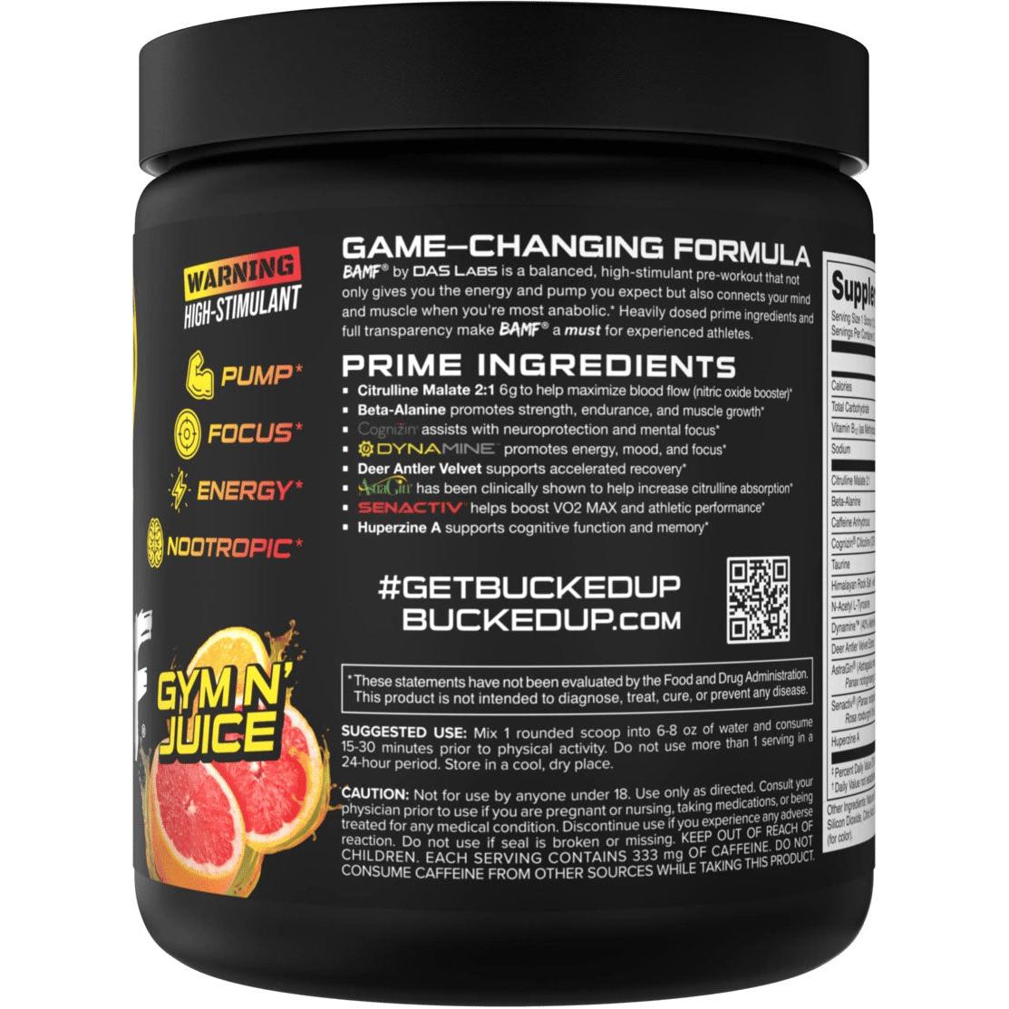 Bucked Up BAMF-N101 Nutrition