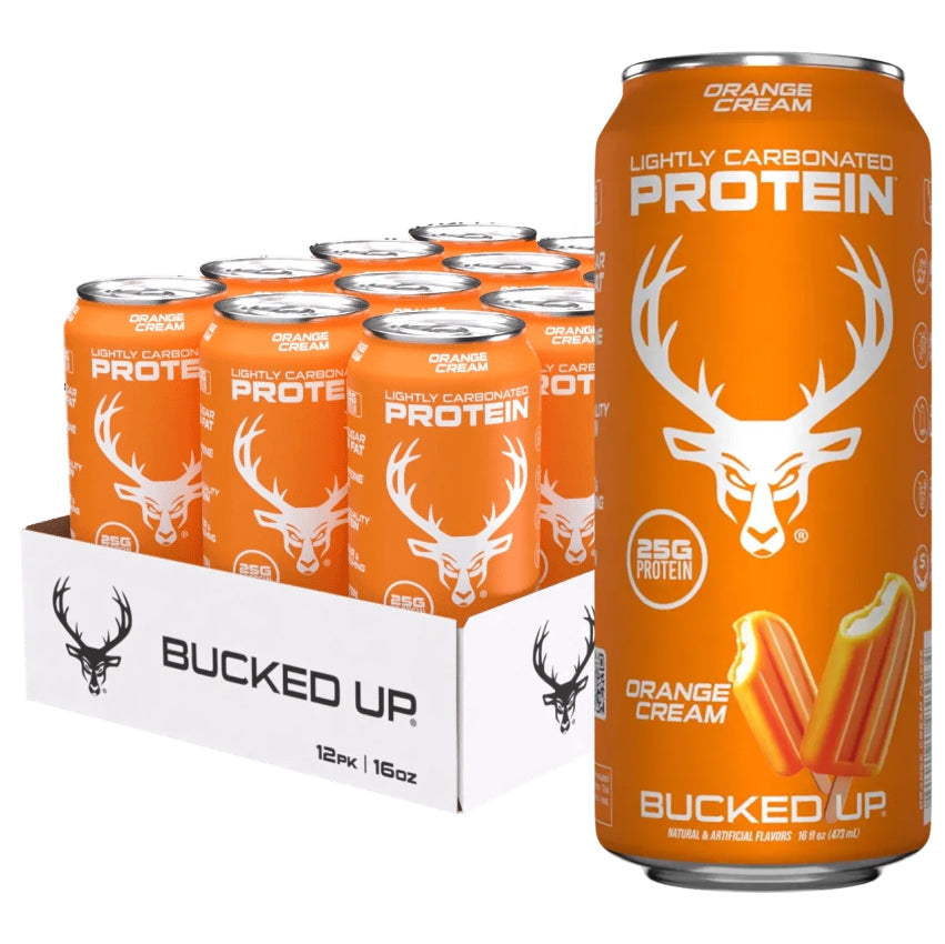 Bucked Up Lightly Carbonated Protein RTD-Case (12 cans)-Orange Cream-N101 Nutrition