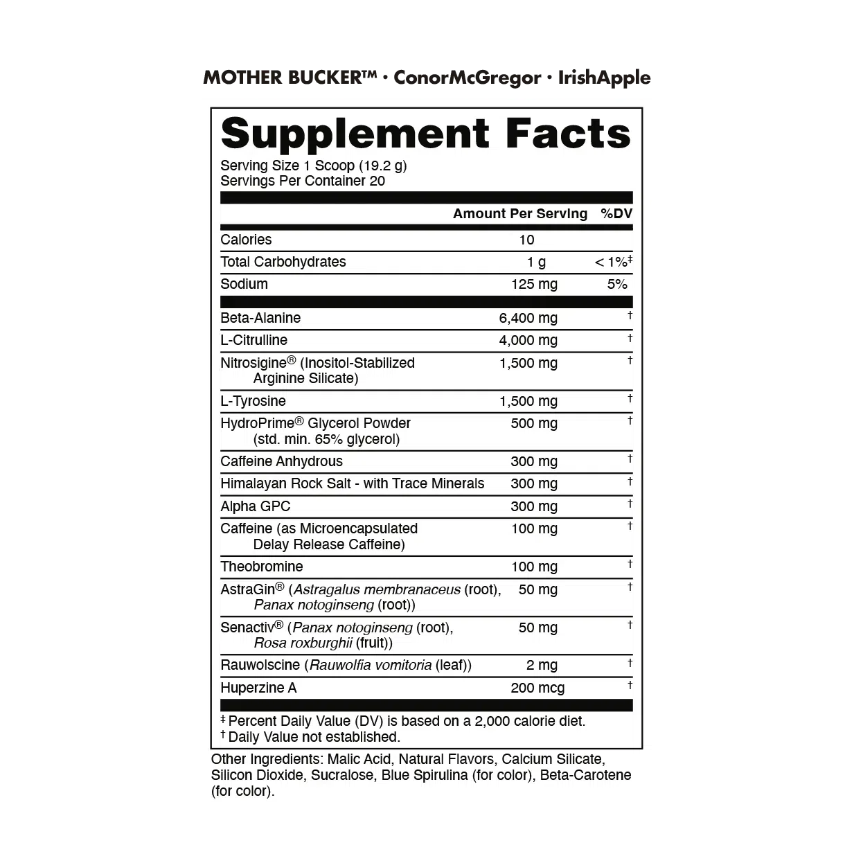 Bucked Up x Conor McGregor Mother Bucker-N101 Nutrition