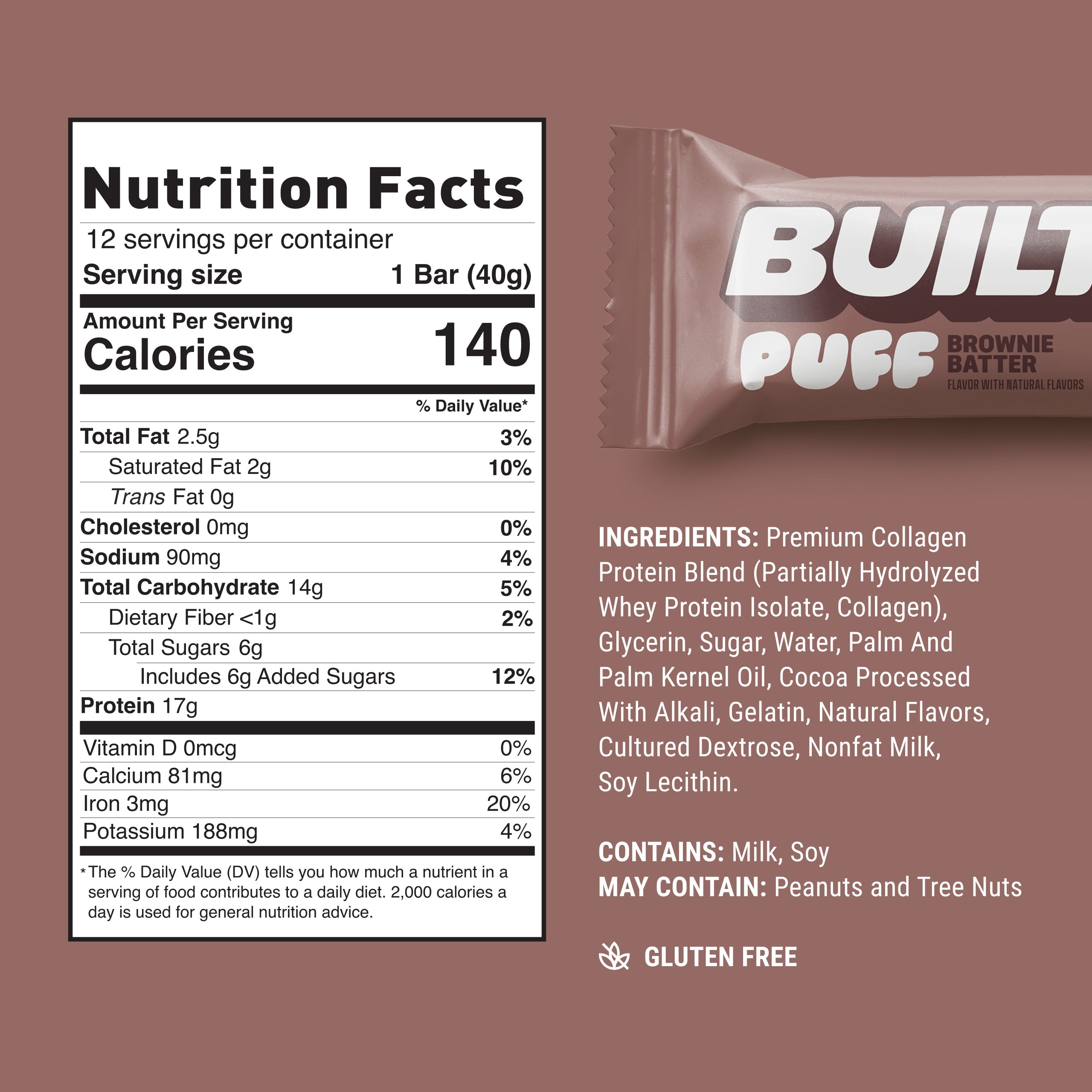 BUILT Puff Bar-N101 Nutrition