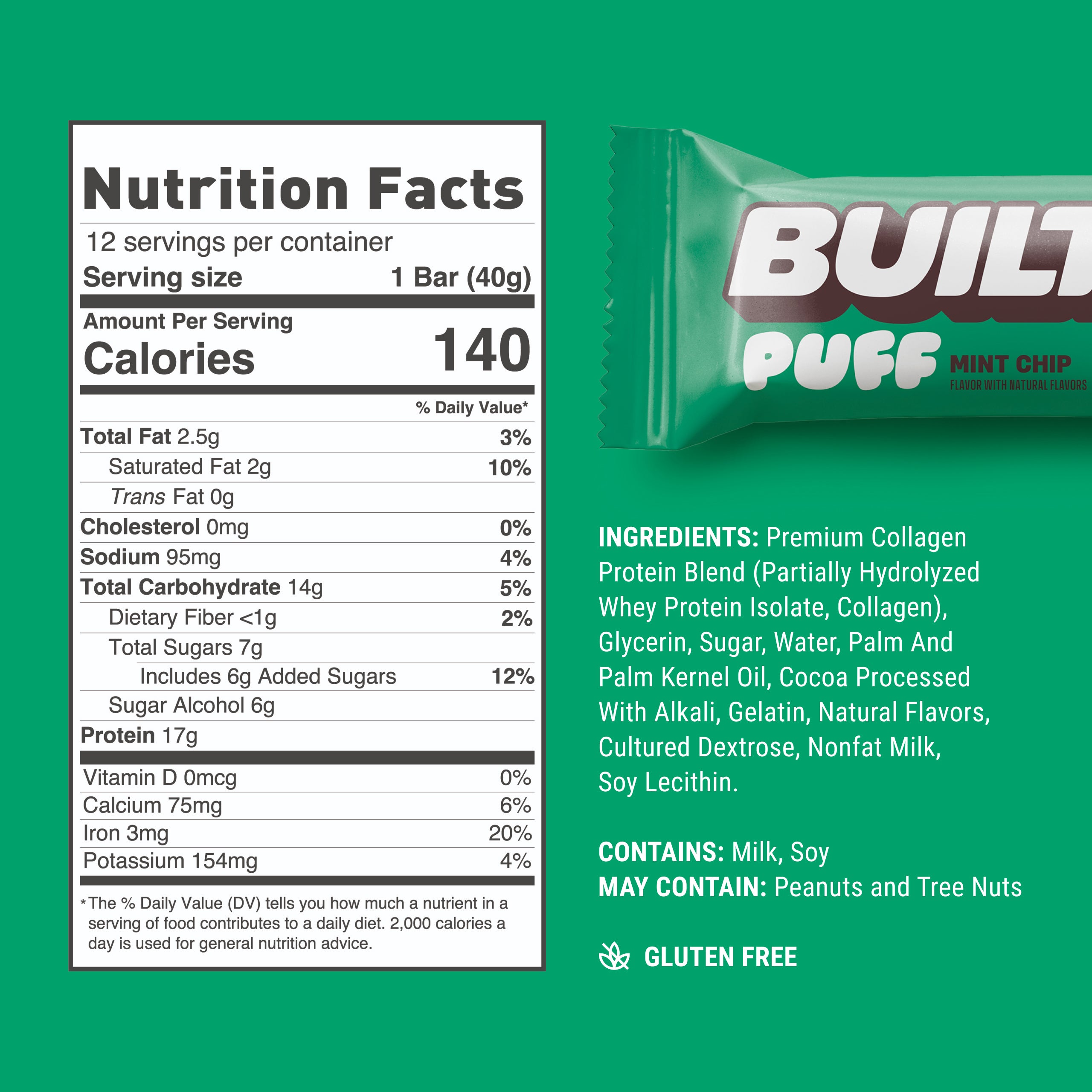 BUILT Puff Bar-N101 Nutrition