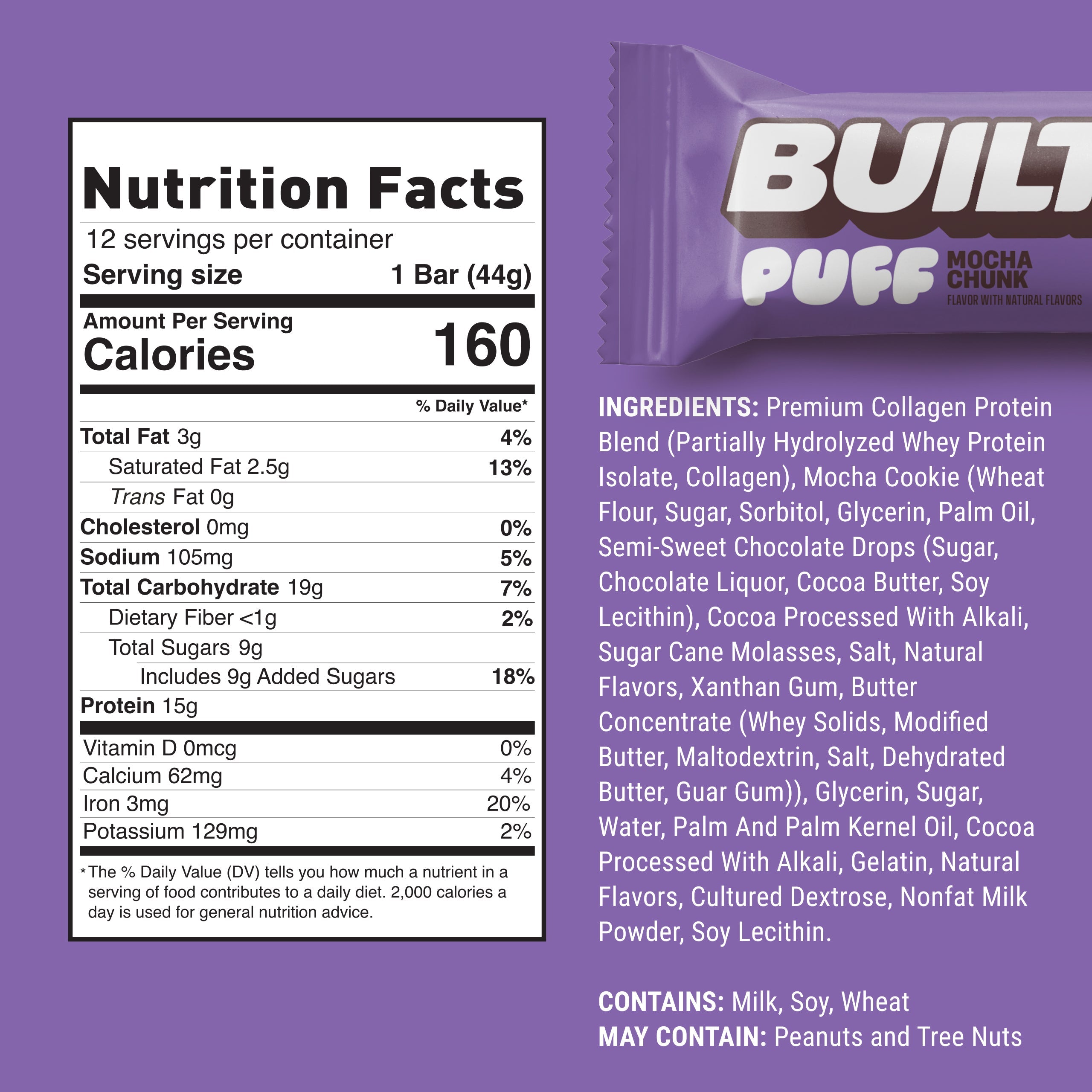 BUILT Puff Bar-N101 Nutrition