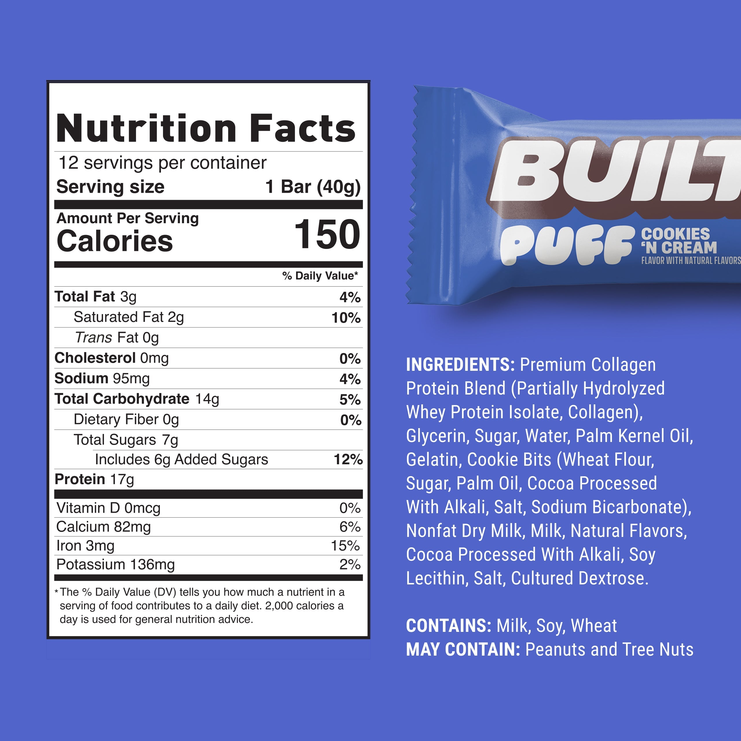 BUILT Puff Bar-N101 Nutrition