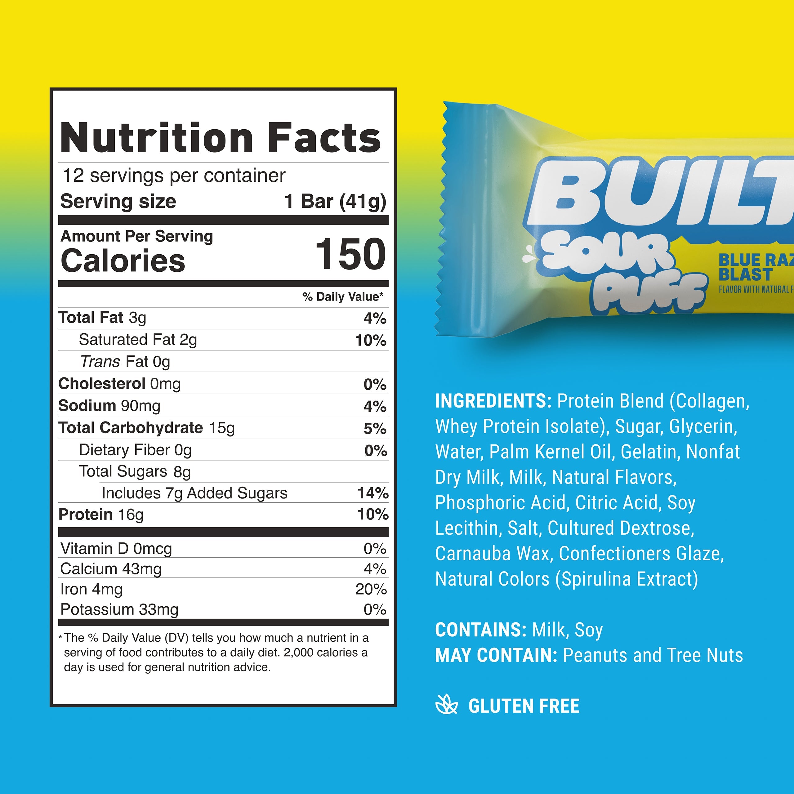 BUILT Sour Puff Bar-N101 Nutrition