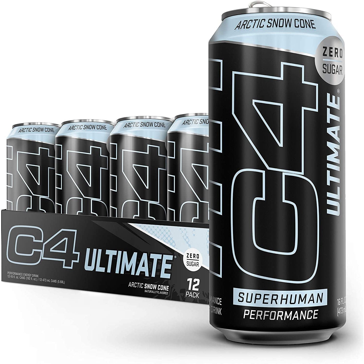 Cellucor C4 Ultimate Energy Drink (Carbonated)-Case (12 cans)-Arctic Snow Cone-N101 Nutrition