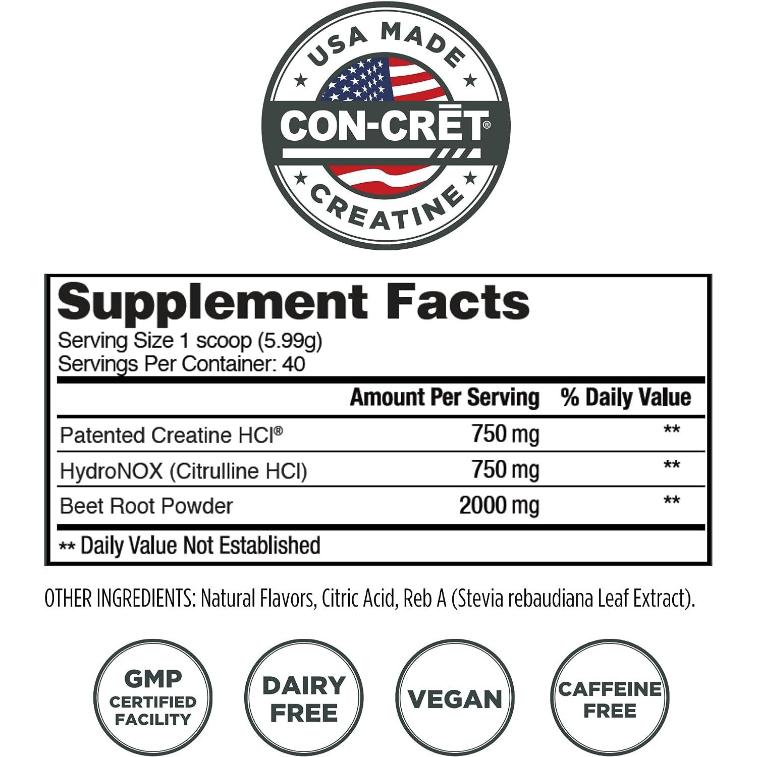 CON-CRET + Nitric Oxide with HydroNOX™-N101 Nutrition