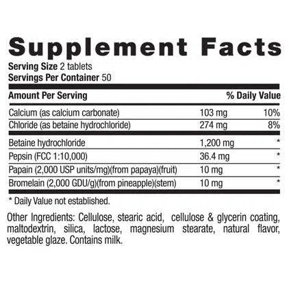 Country Life Betaine Hydrochloride 600 mg-N101 Nutrition