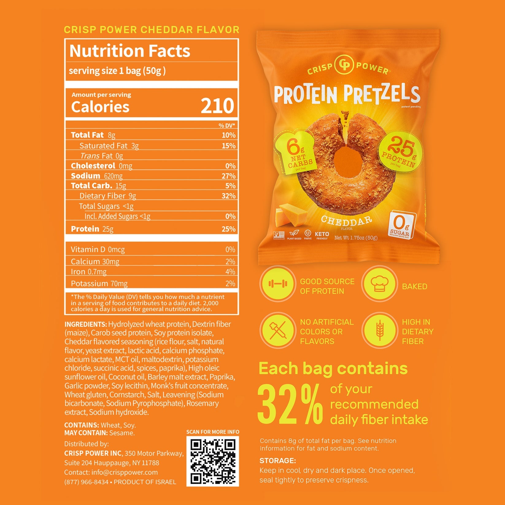 Crisp Power Protein Pretzels-N101 Nutrition