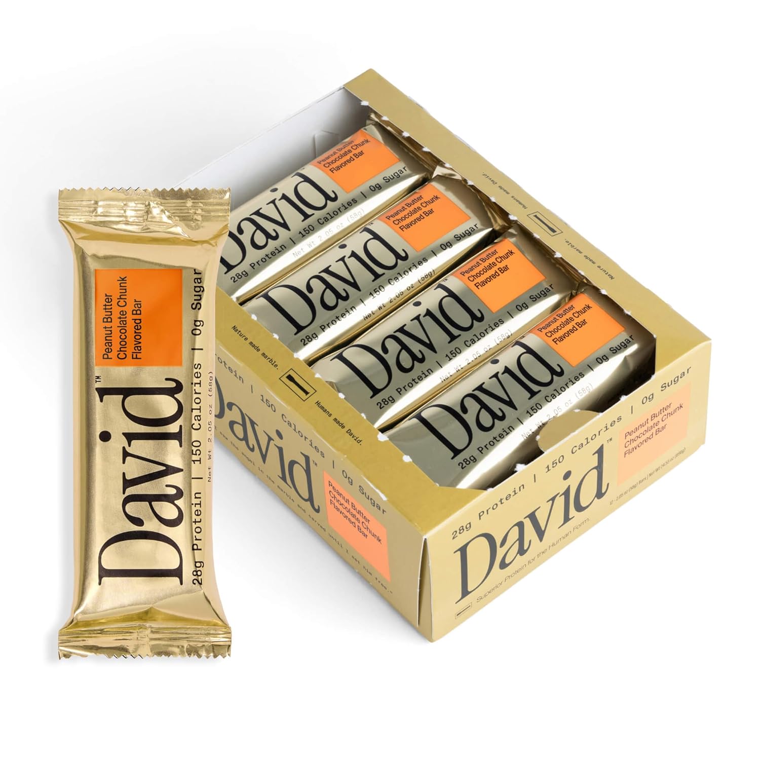 David Bar-Box (12 bars)-Peanut Butter Chocolate Chunk-N101 Nutrition
