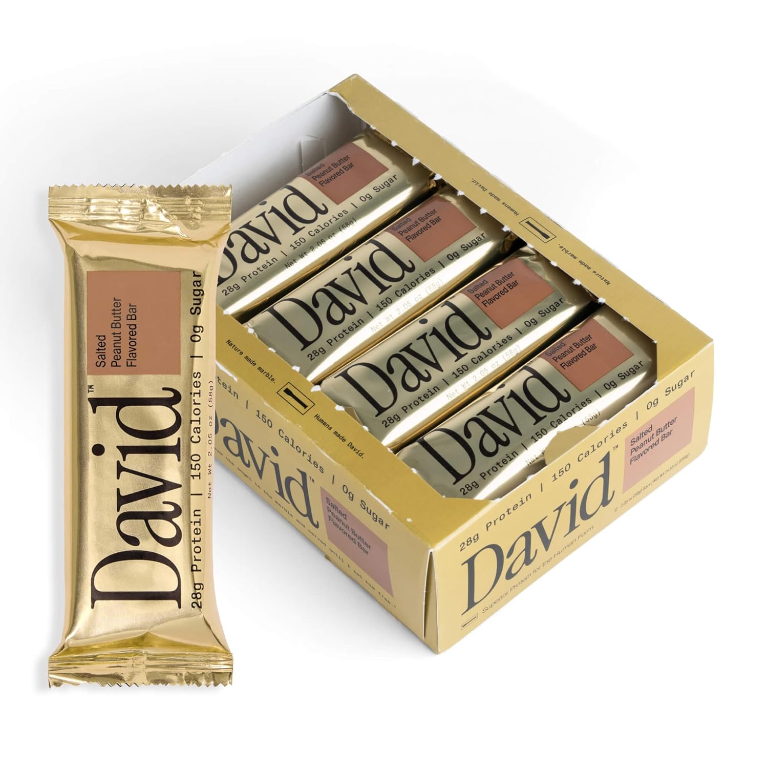 David Bar-Box (12 bars)-Salted Peanut Butter-N101 Nutrition