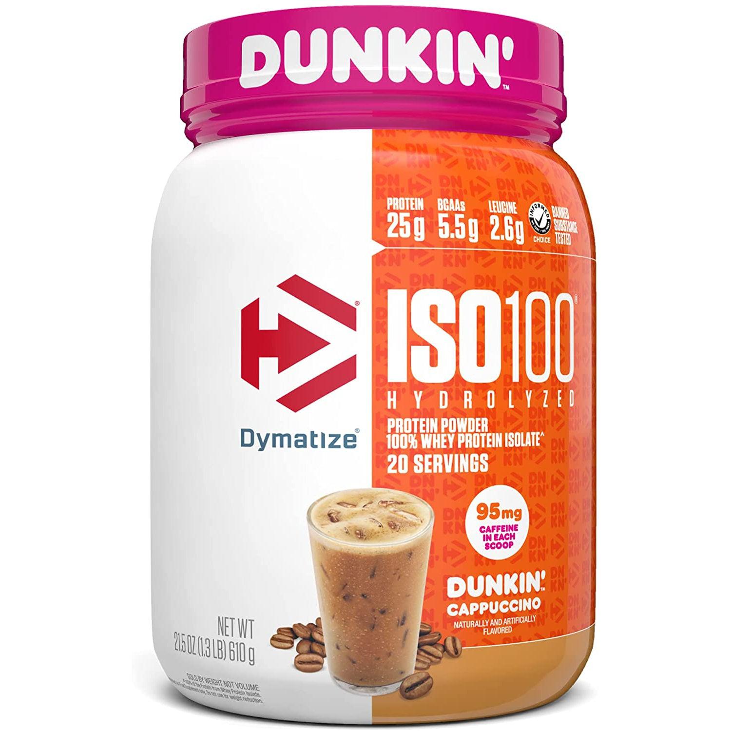 Dymatize ISO-100 Hydrolyzed Whey Protein Isolate-20 servings-Dunkin' Cappuccino-N101 Nutrition