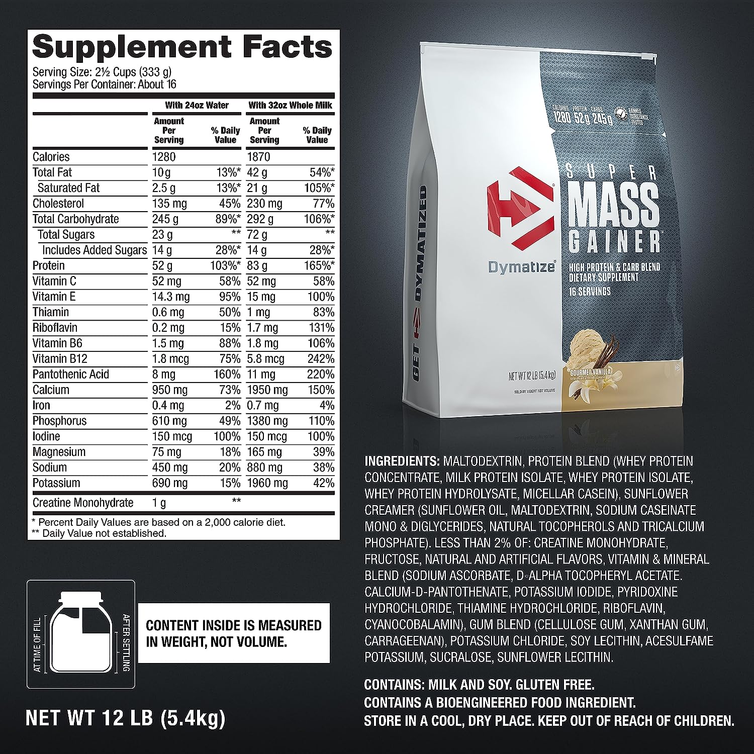 Dymatize Super Mass Gainer-N101 Nutrition