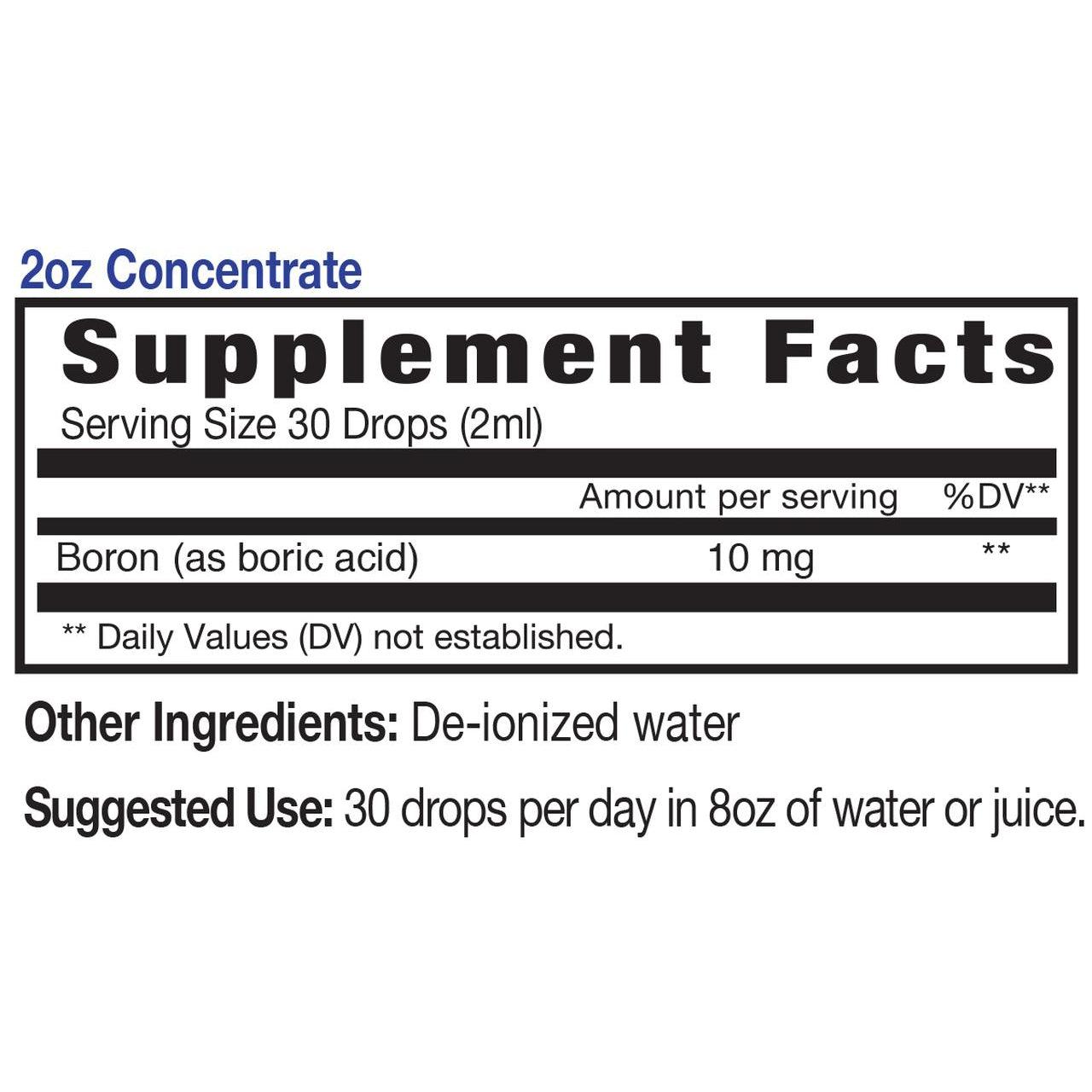Eidon Ionic Minerals Boron Liquid Concentrate-N101 Nutrition