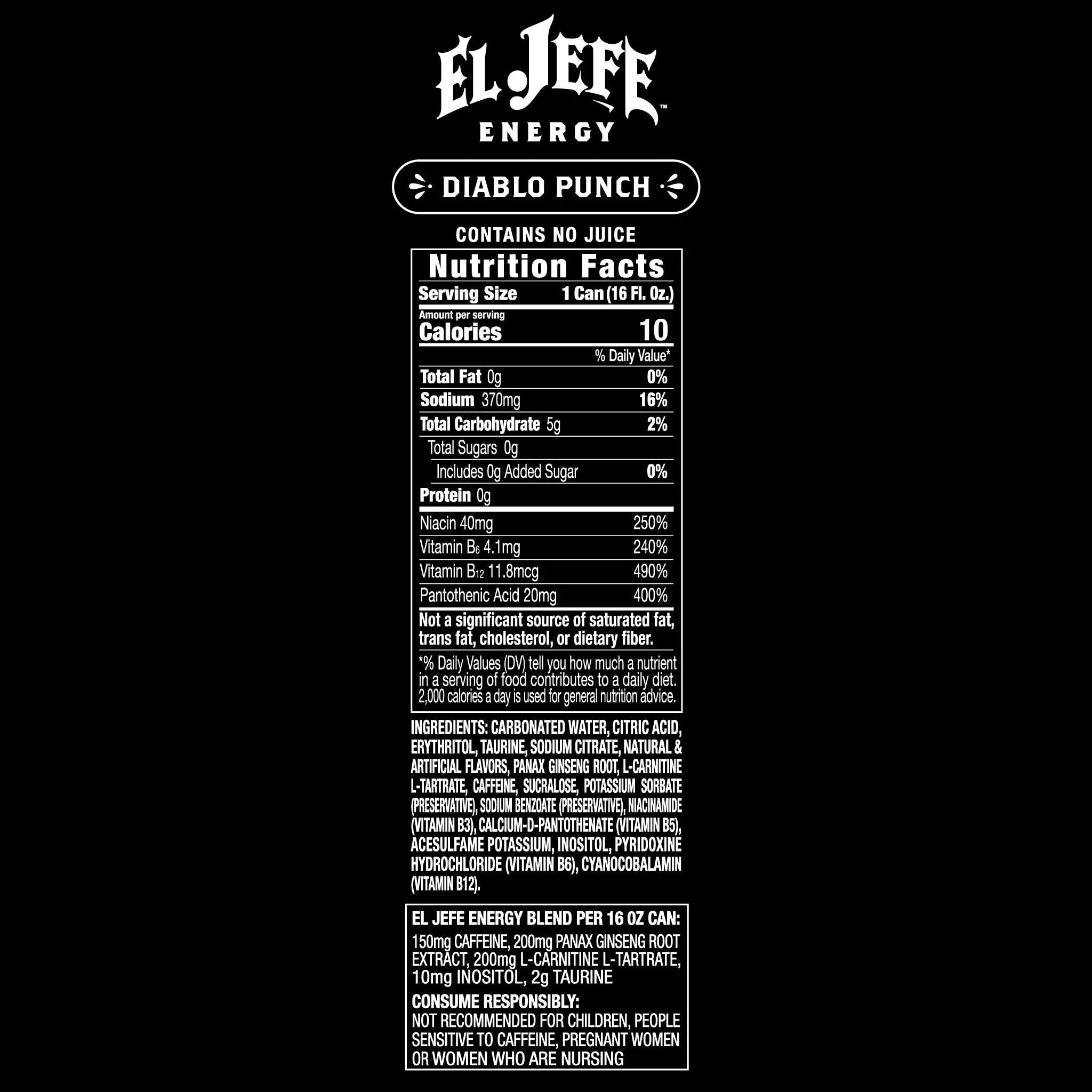 El Jefe Energy Drink-N101 Nutrition