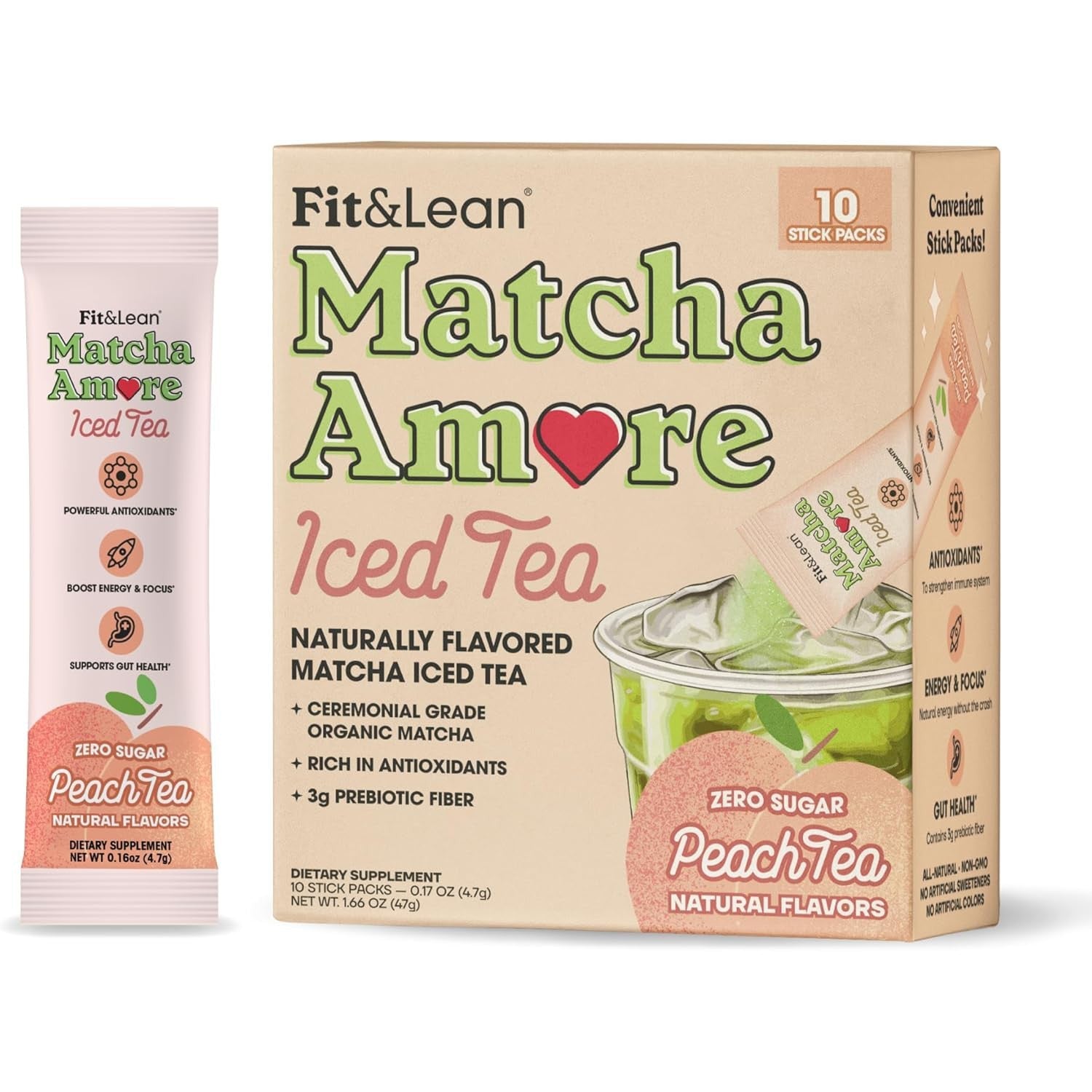 Fit&Lean Matcha Amore Iced Tea Stick Packs-N101 Nutrition