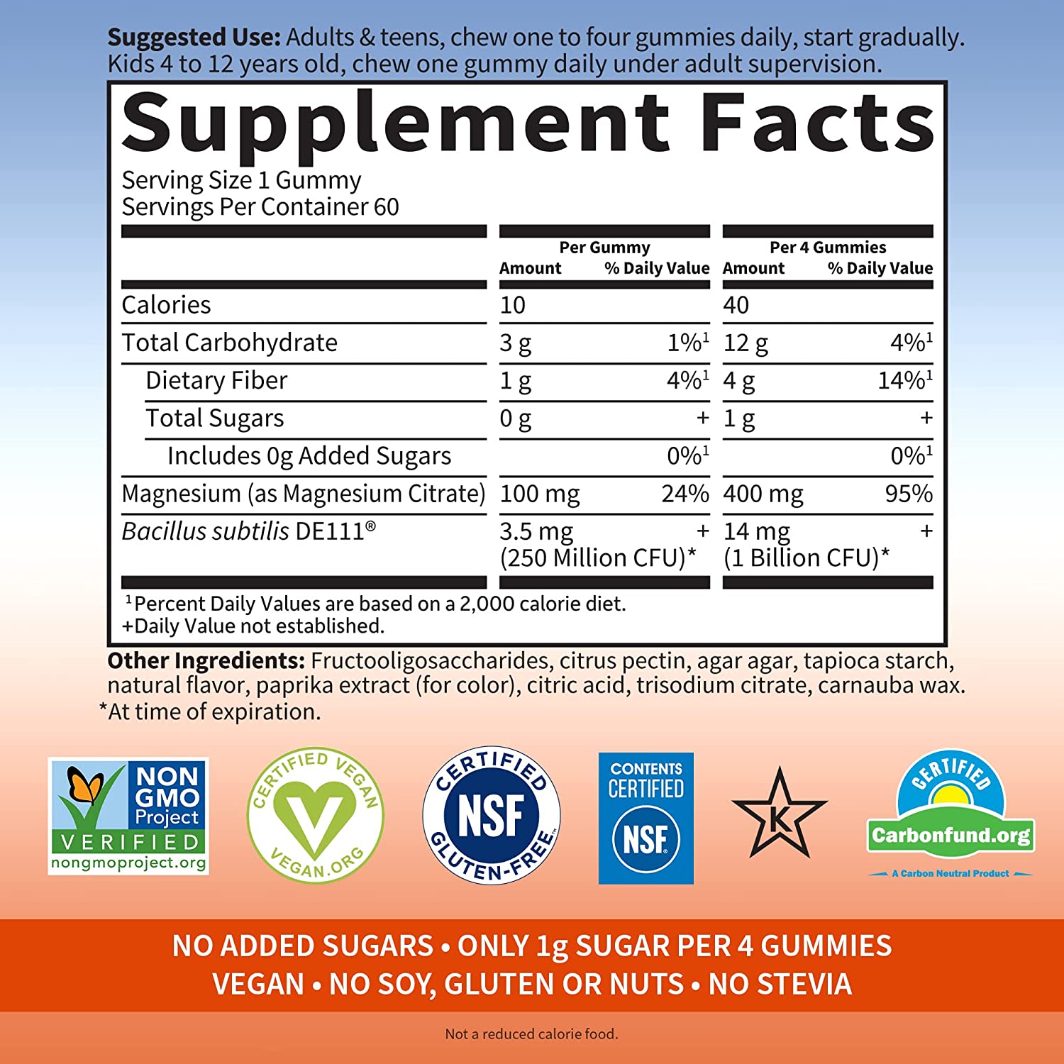 Garden of Life Dr. Formulated Magnesium Gummies with Pre & Probiotics-N101 Nutrition