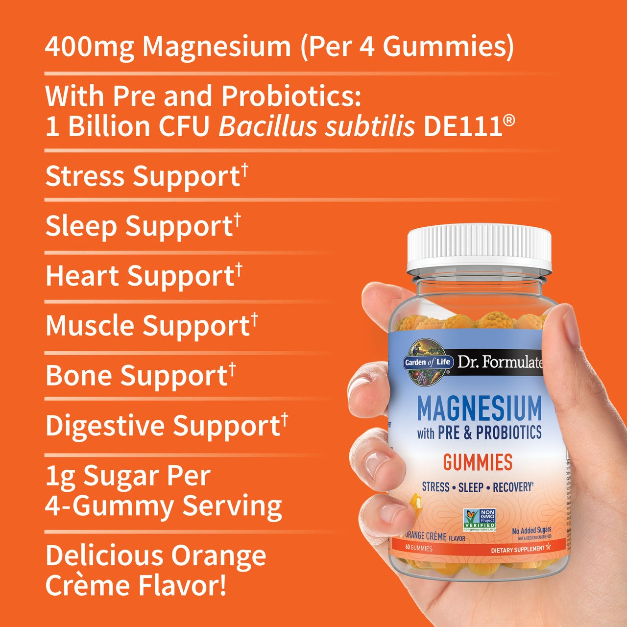 Garden of Life Dr. Formulated Magnesium Gummies with Pre & Probiotics-N101 Nutrition