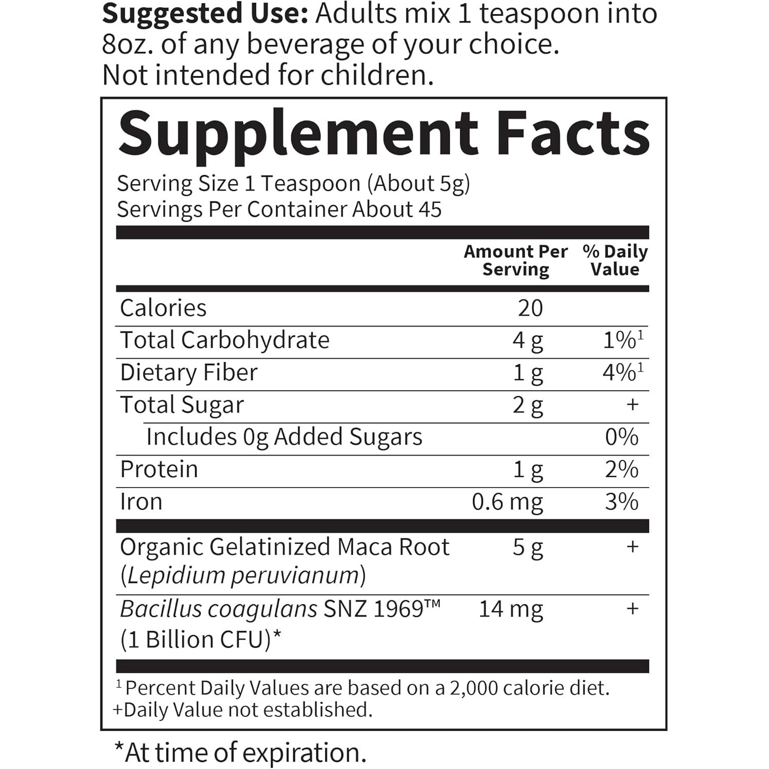 Garden of Life Organics Maca Root Energy Boost-N101 Nutrition