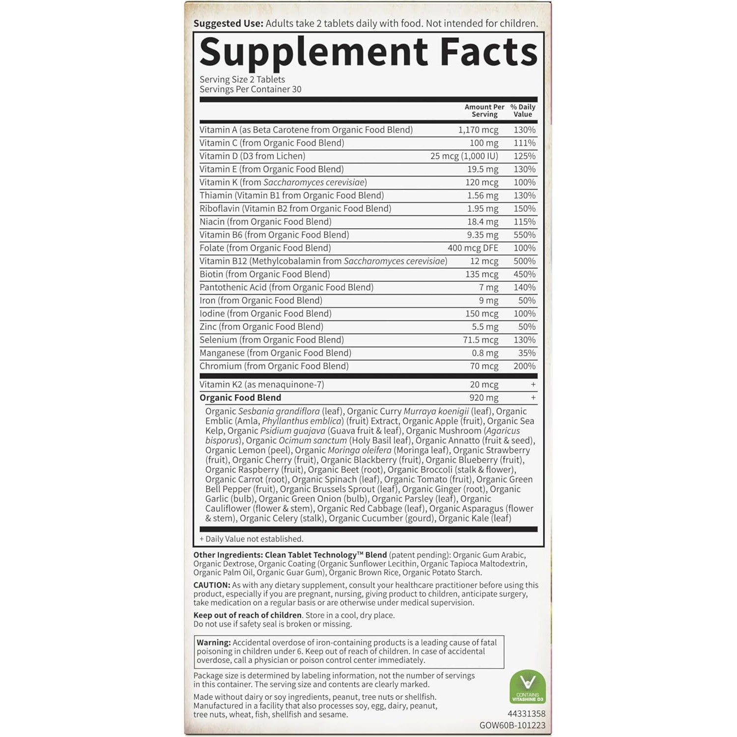 Garden of Life Organics Women's Multi-N101 Nutrition